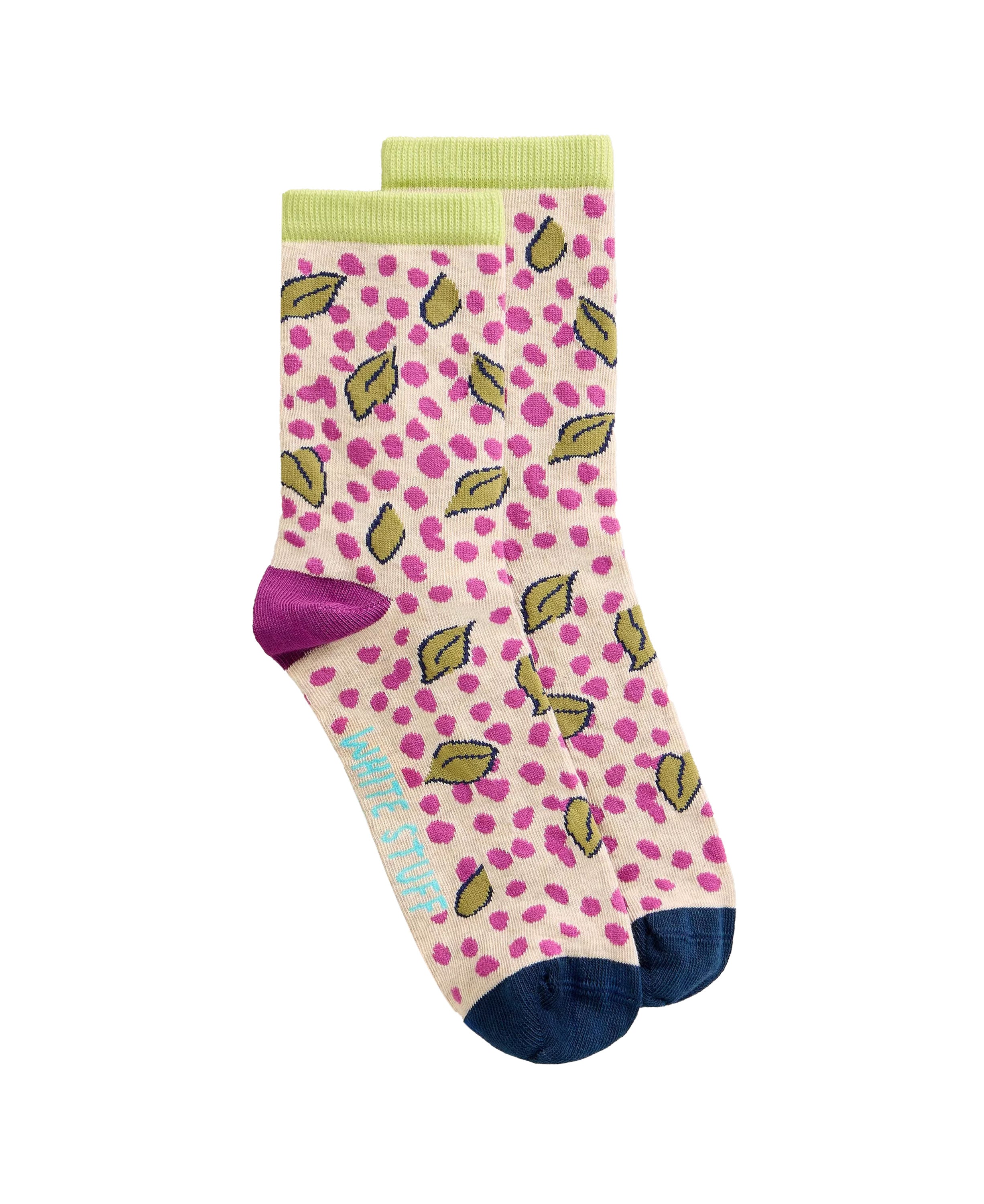 Floral Ankle Sock - Natural Multi