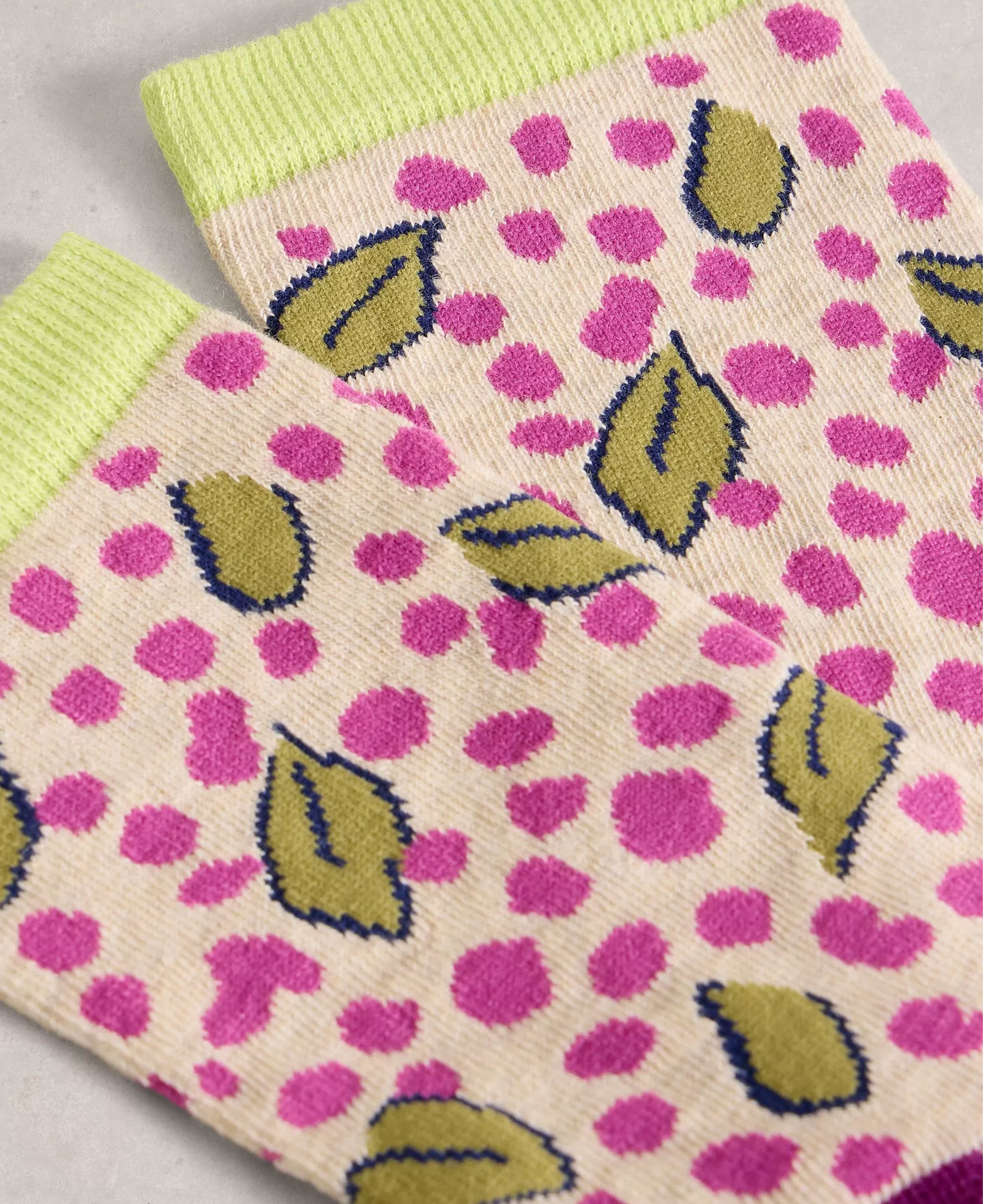 Floral Ankle Sock - Natural Multi
