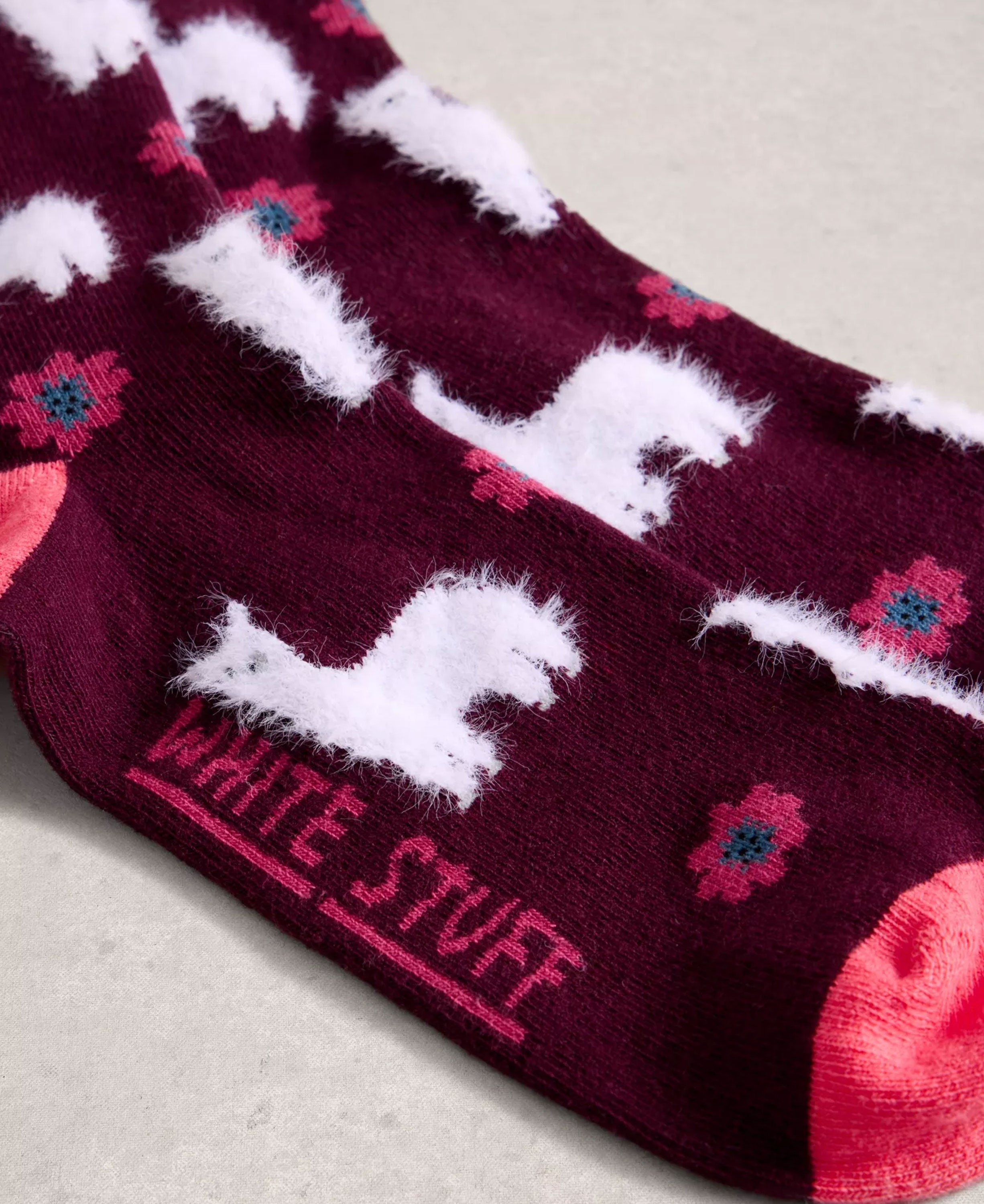 Fluffy Ankle Sock - Dark Plum