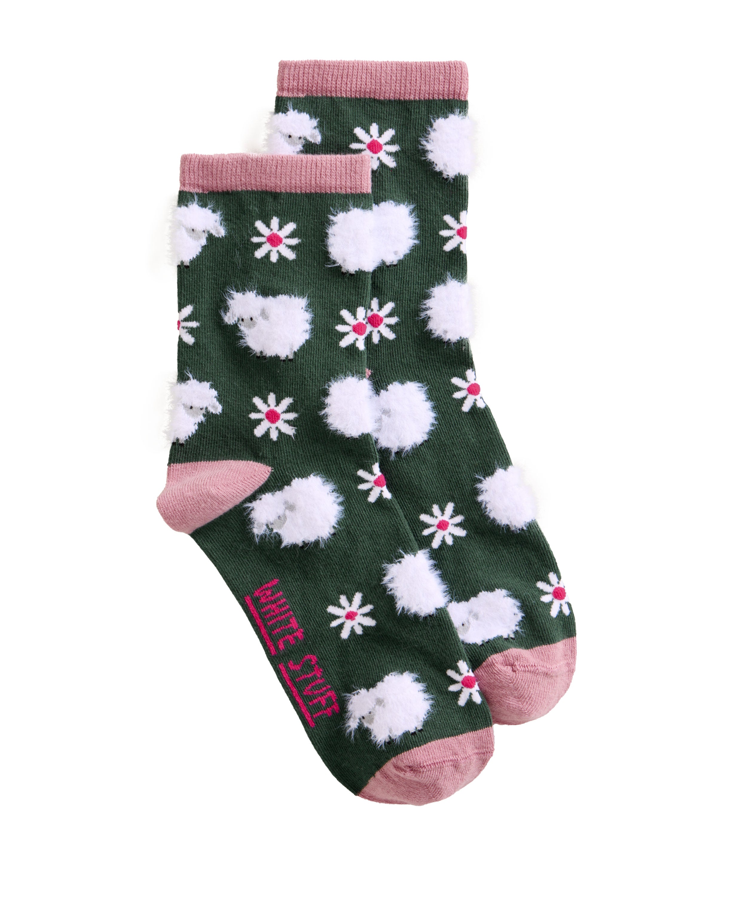 Fluffy Ankle Sock - Dark Green