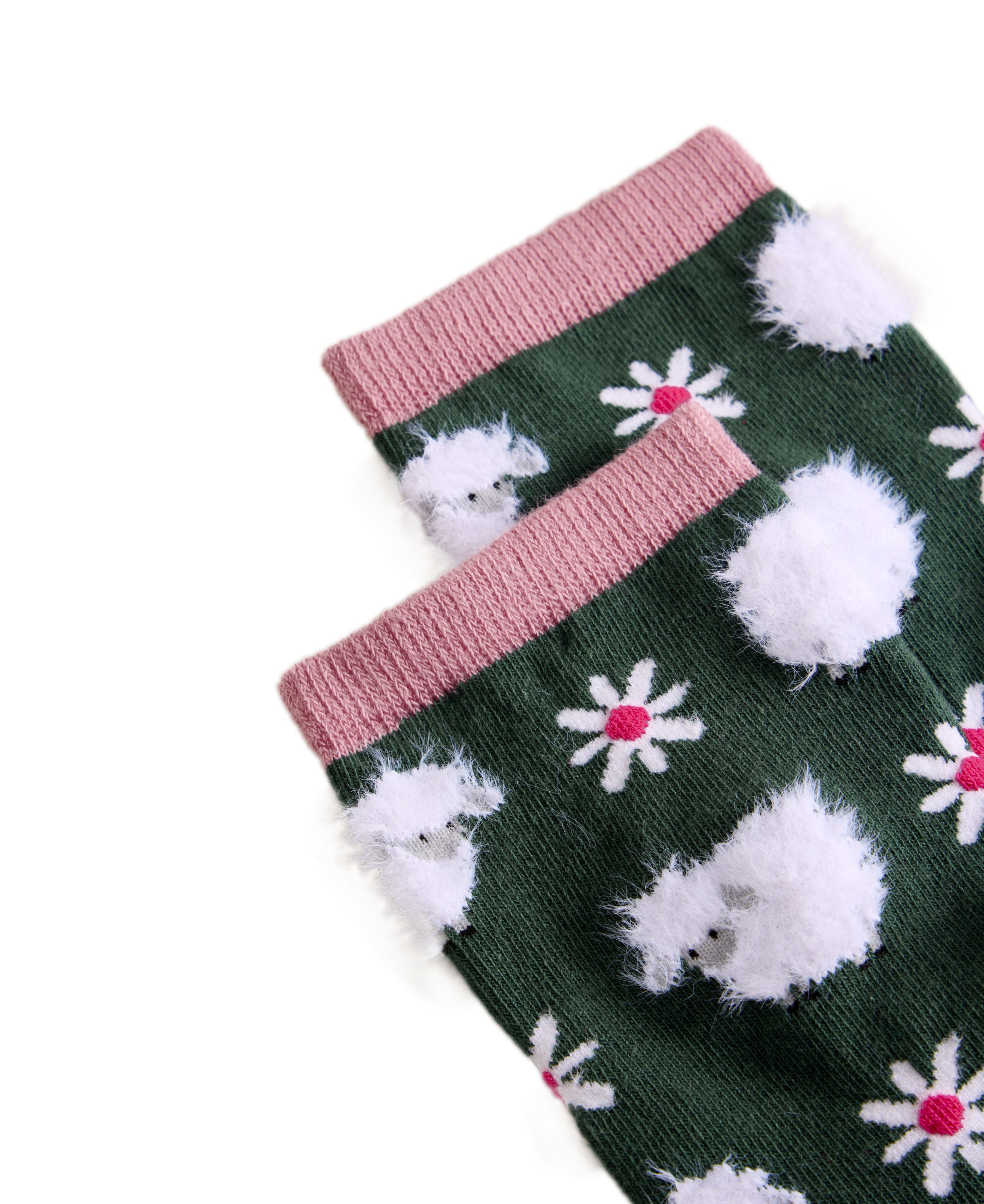 Fluffy Ankle Sock - Dark Green