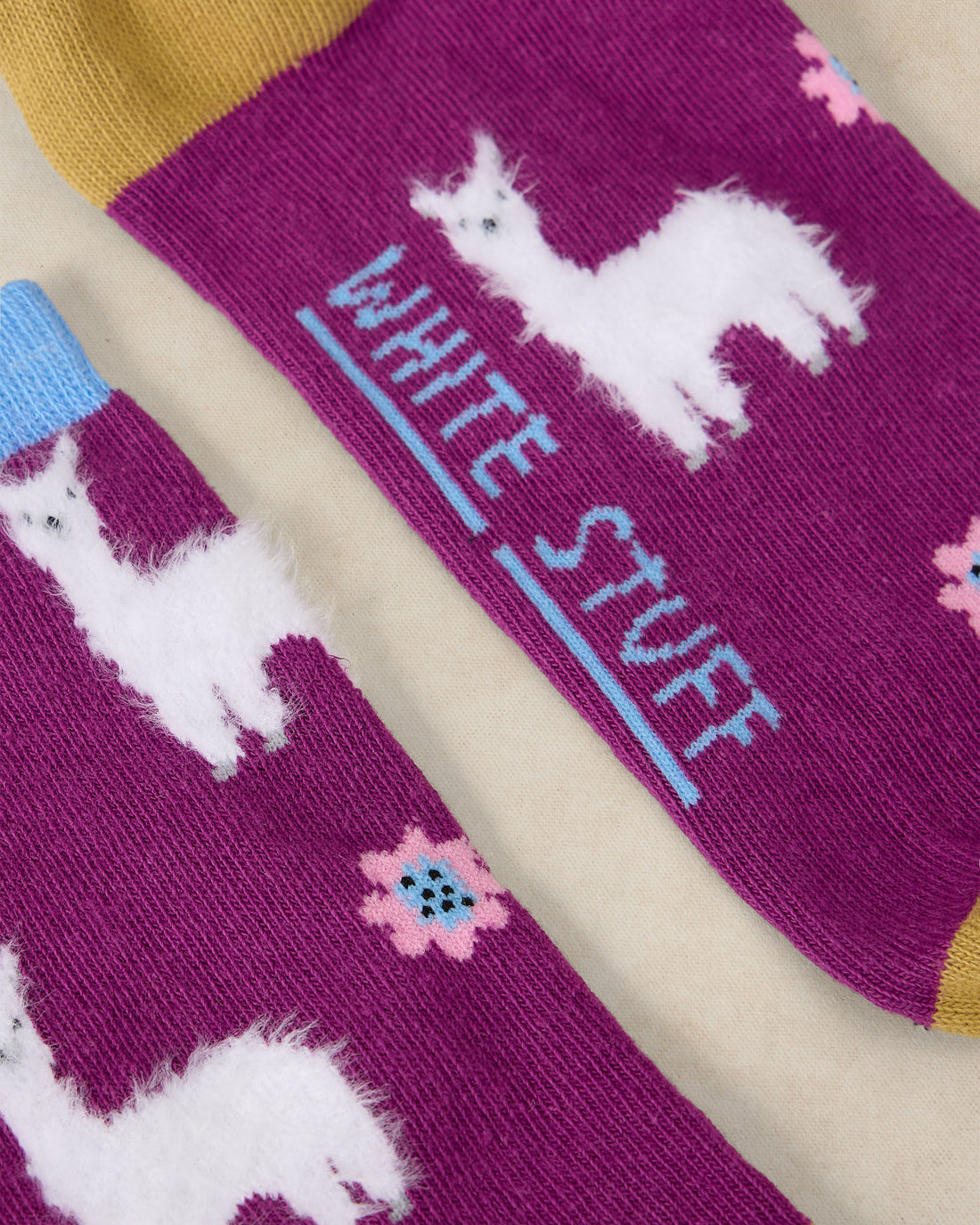 Fluffy Llama Ankle Sock - Mid Purple
