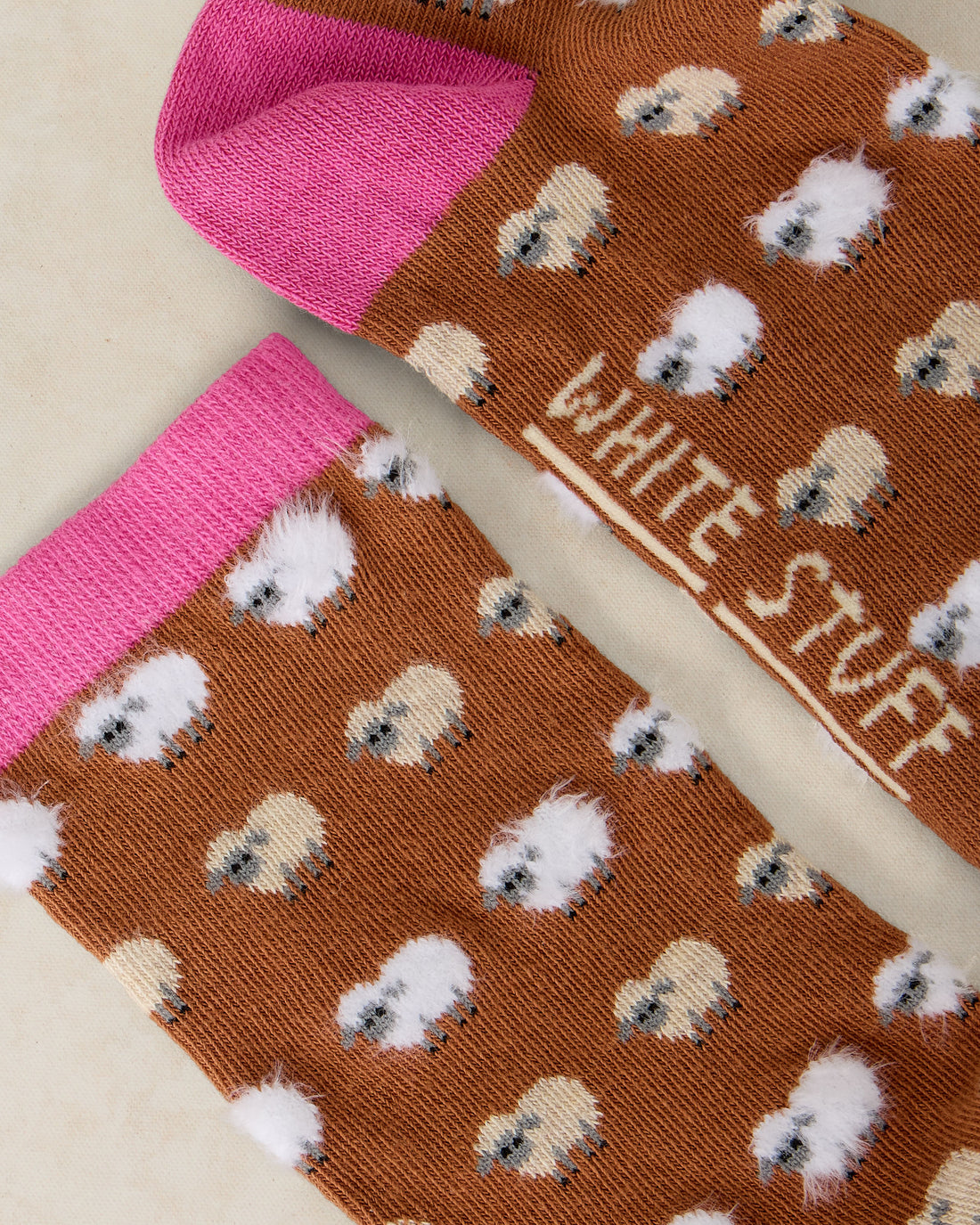 Fluffy Mini Sheep Ankle Sock - Dark Orange