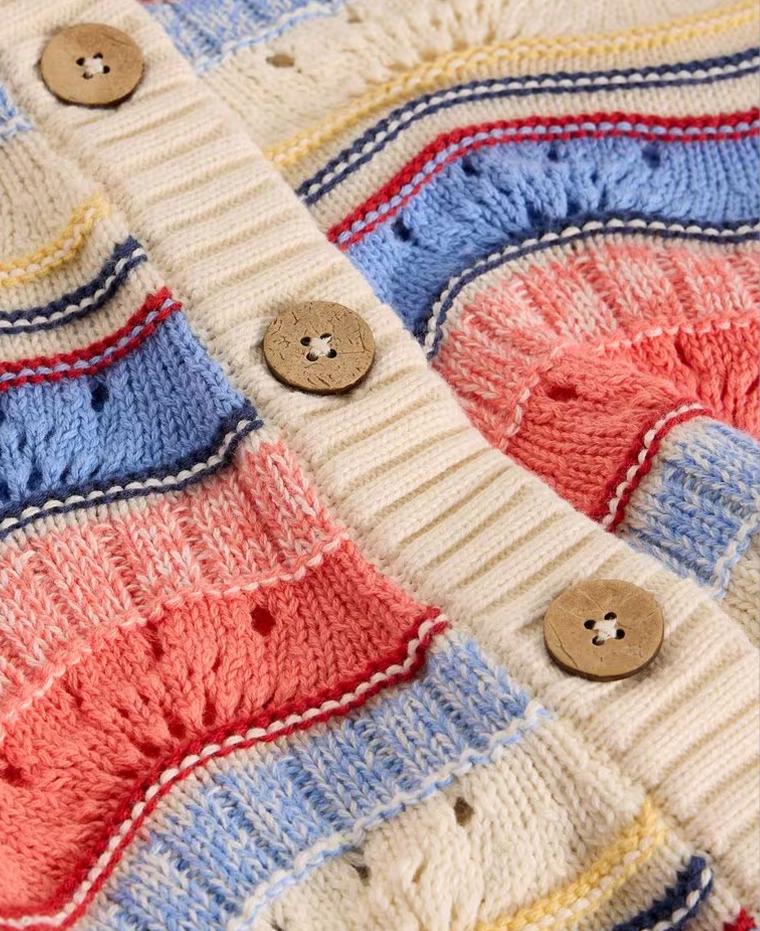 Isabella Wavy Cardi - Ivory Multi