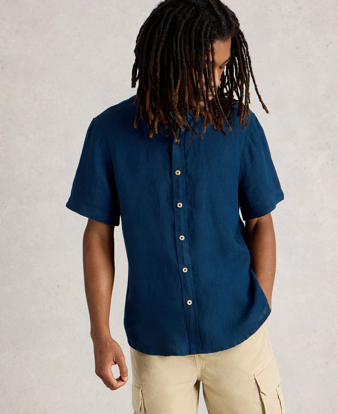 Keswick Short Sleeve Linen Shirt - Dark Navy
