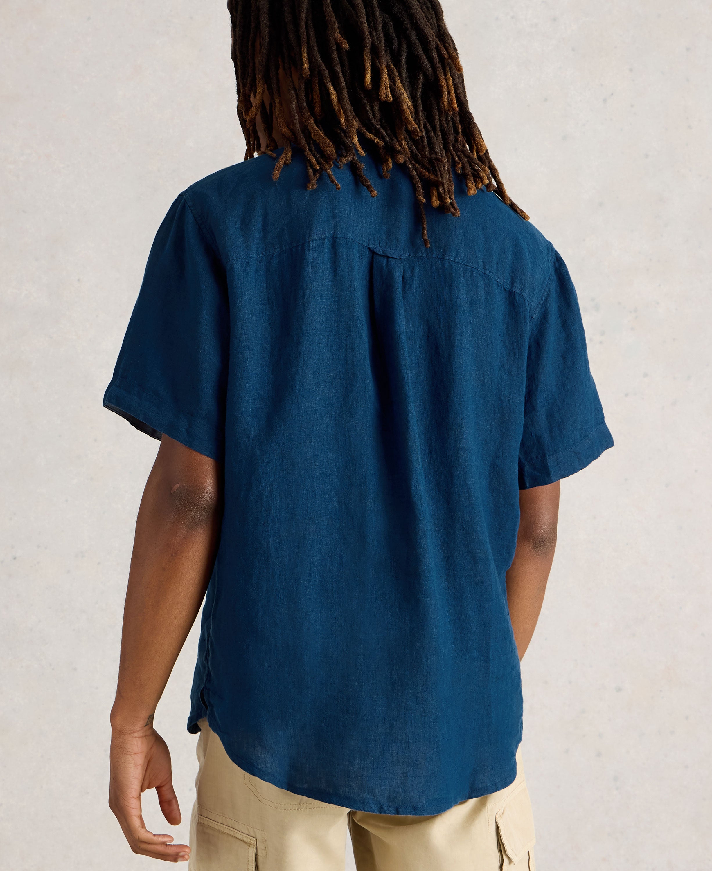 Keswick Short Sleeve Linen Shirt - Dark Navy