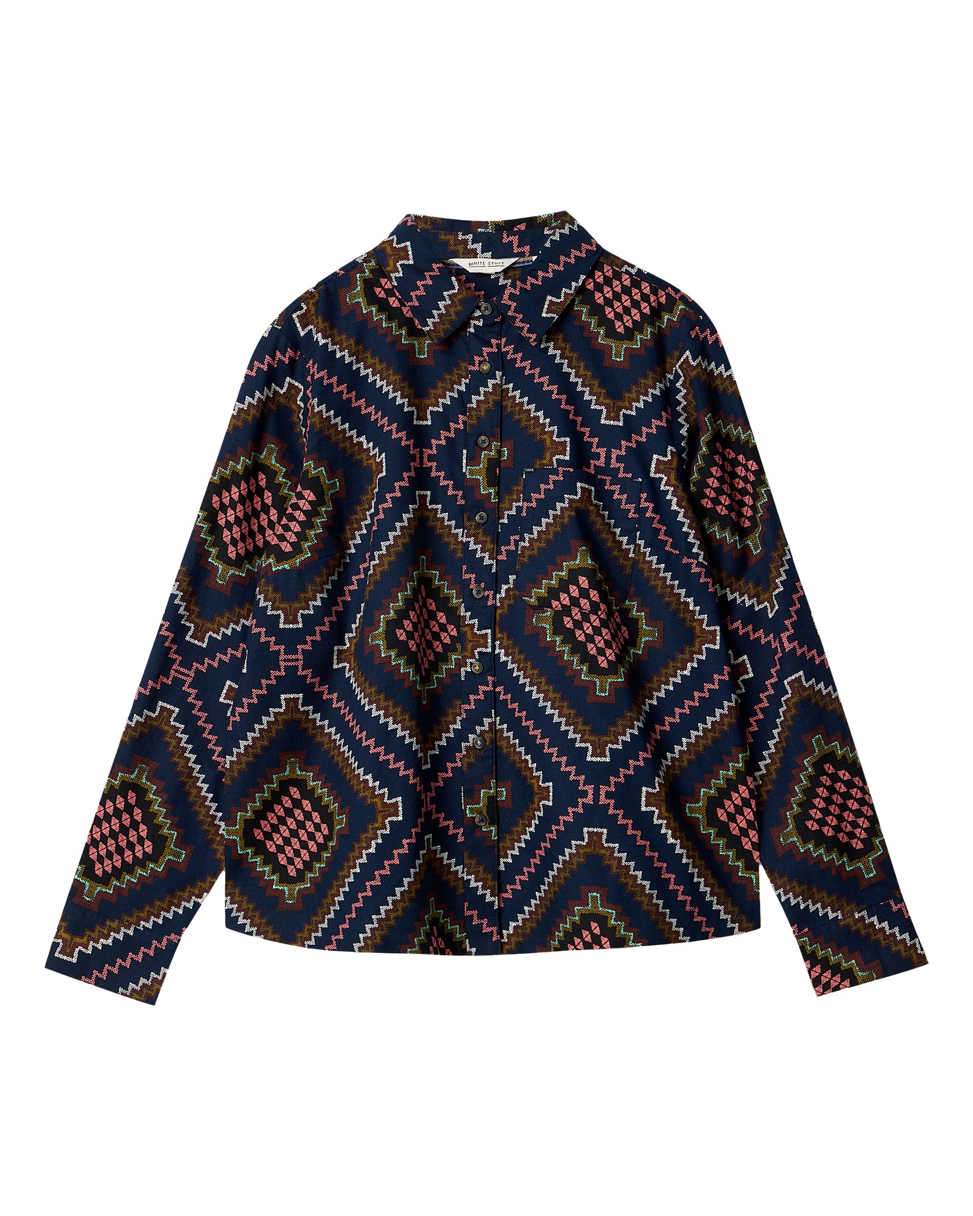 Libby Organic Cotton Shirt - Navy Multi