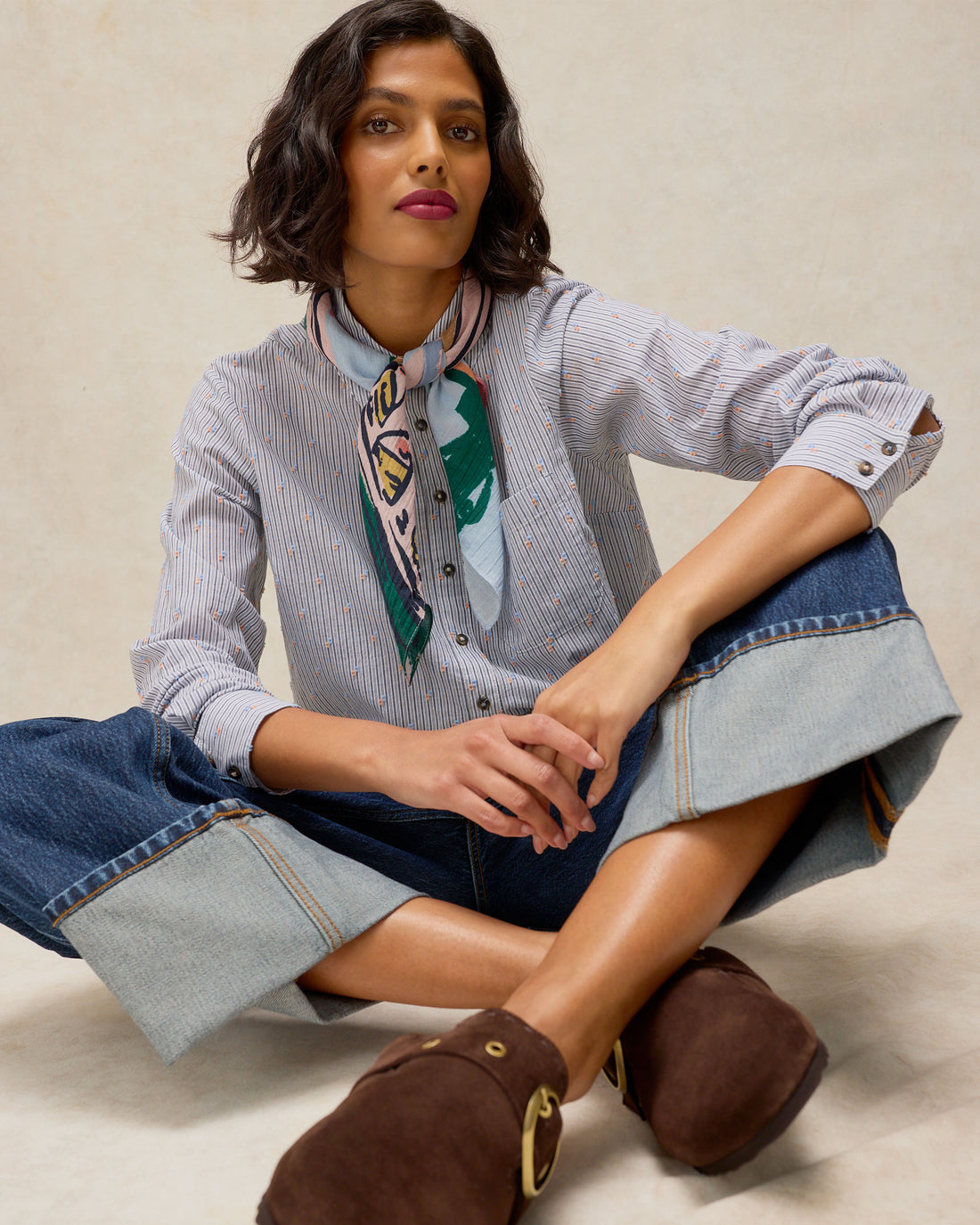 Libby Organic Cotton Shirt - Blue Multi