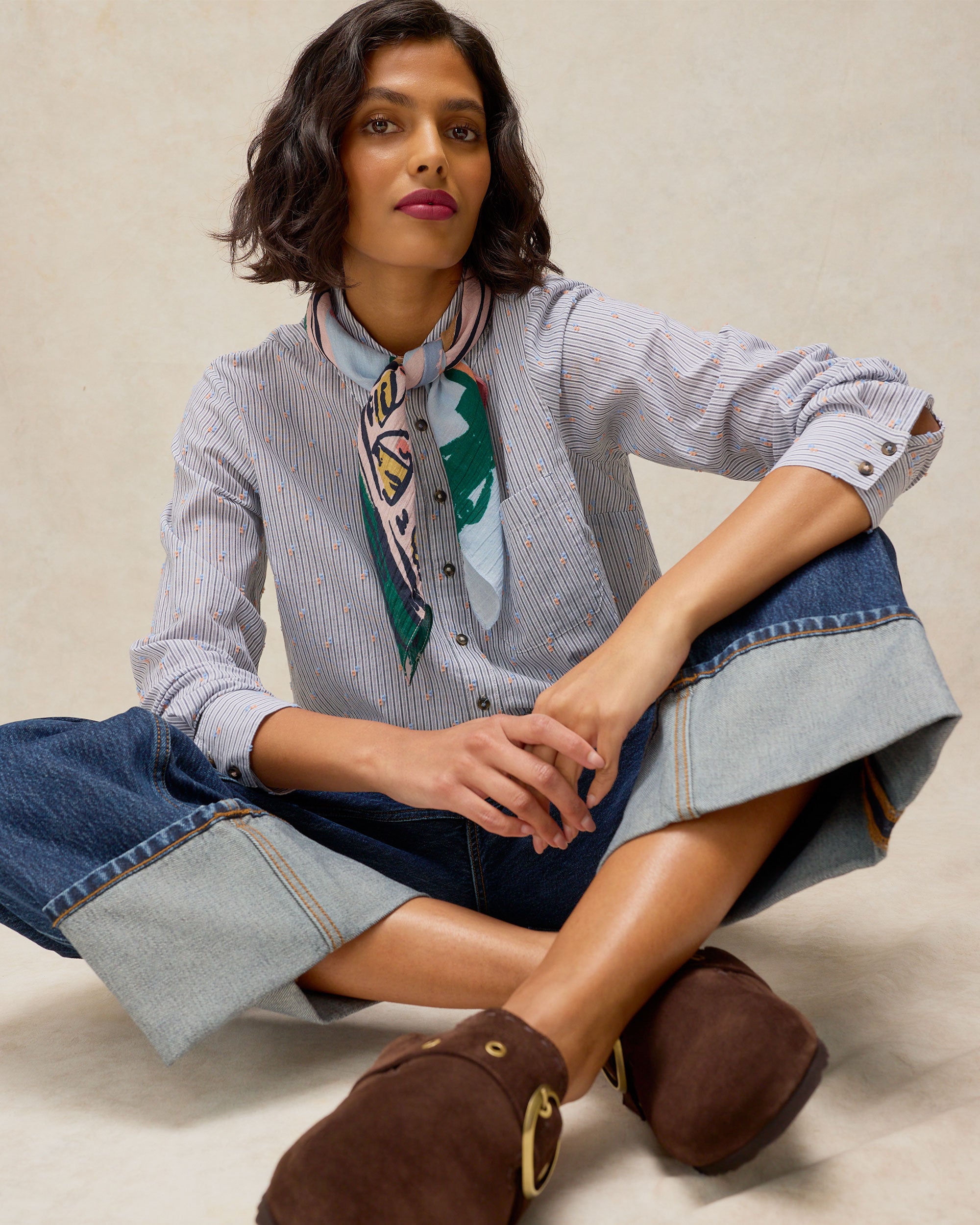 Libby Organic Cotton Shirt - Blue Multi