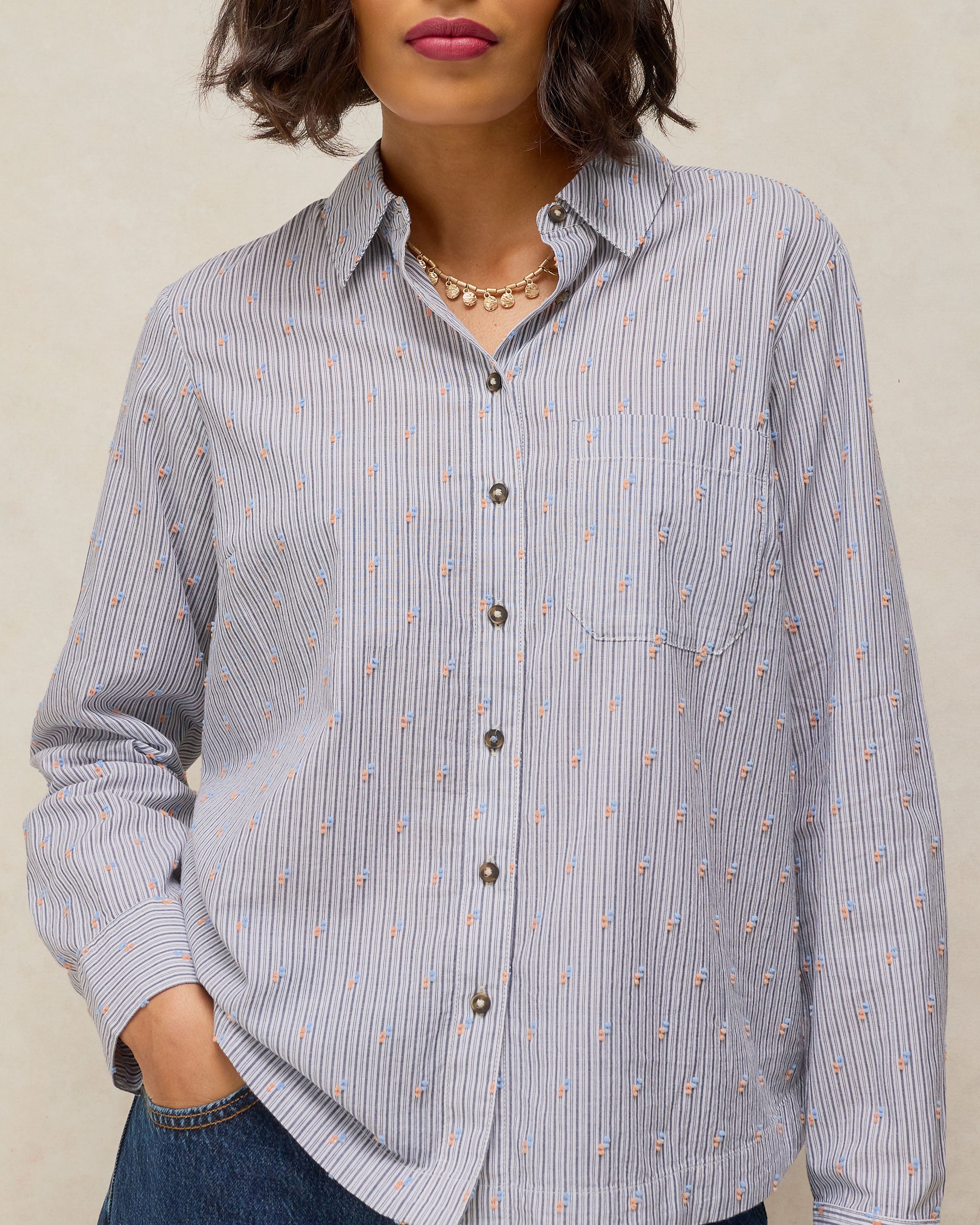 Libby Organic Cotton Shirt - Blue Multi