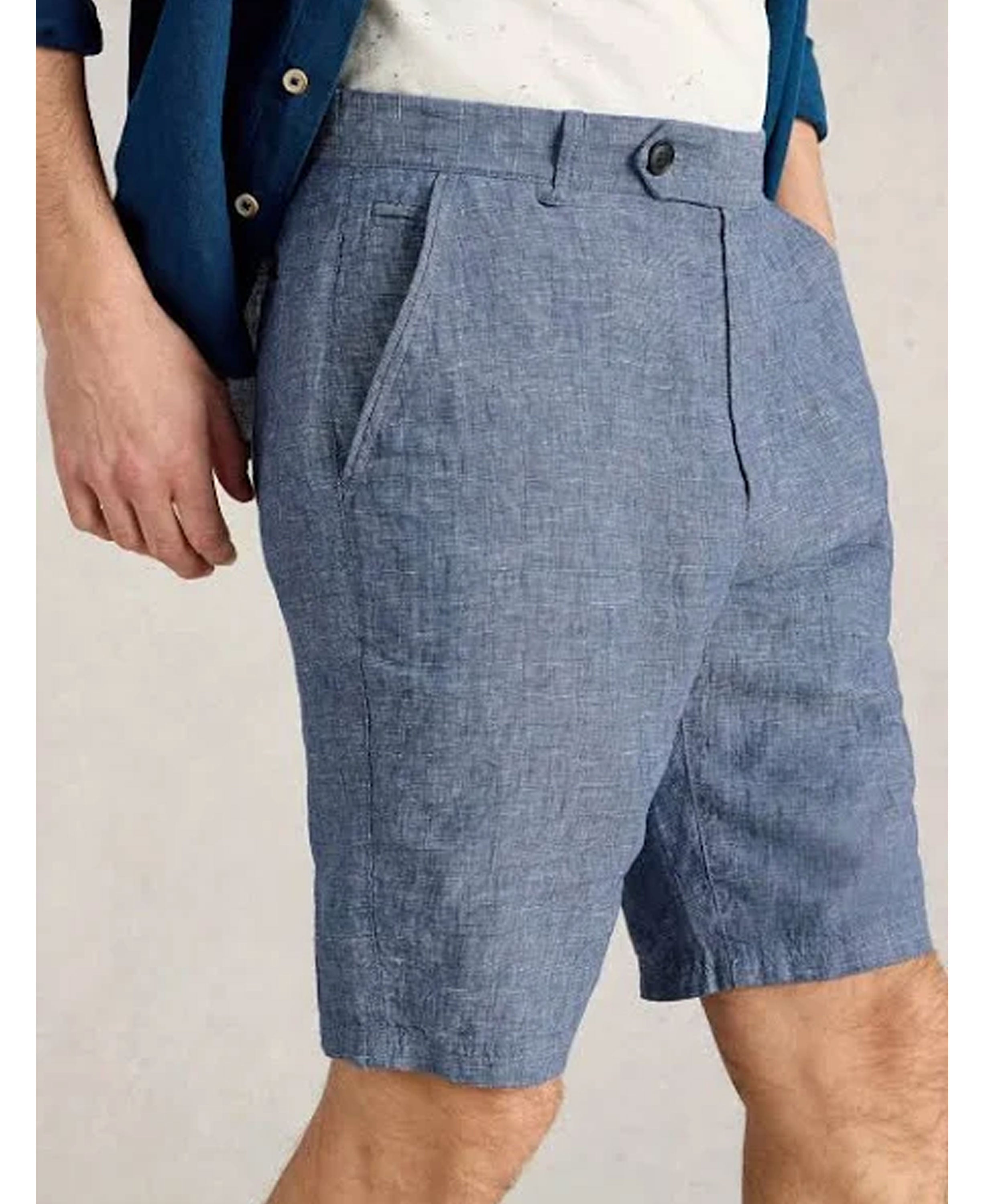 Linen Chino Short - Mid Blue