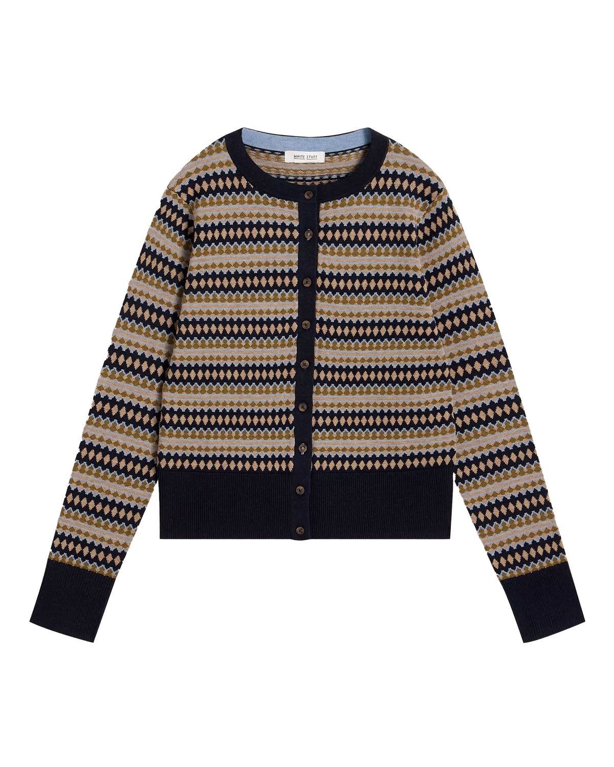 Lois Fairisle Cardi - Navy Multi