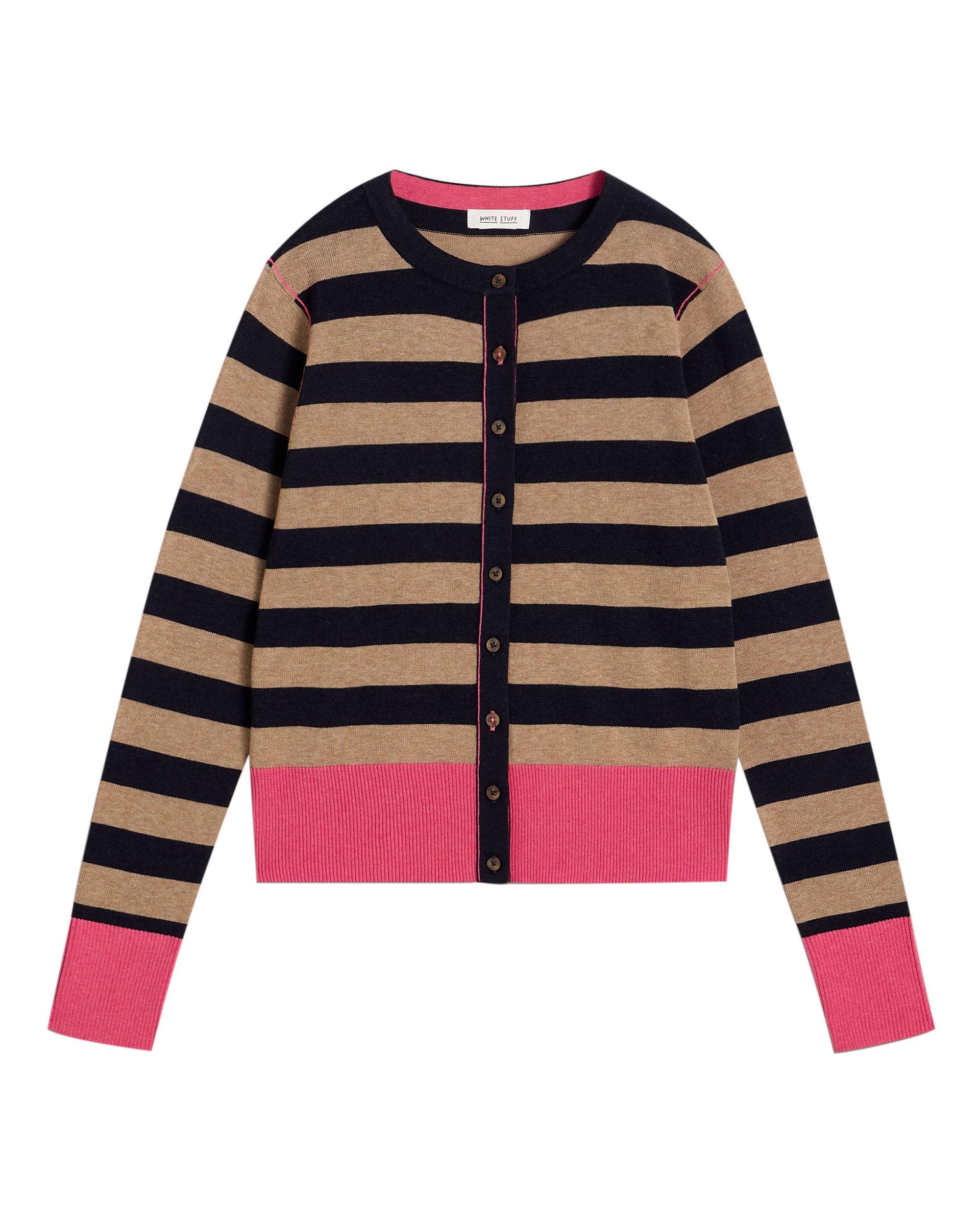 Lois Stripe Cardi - Navy Multi