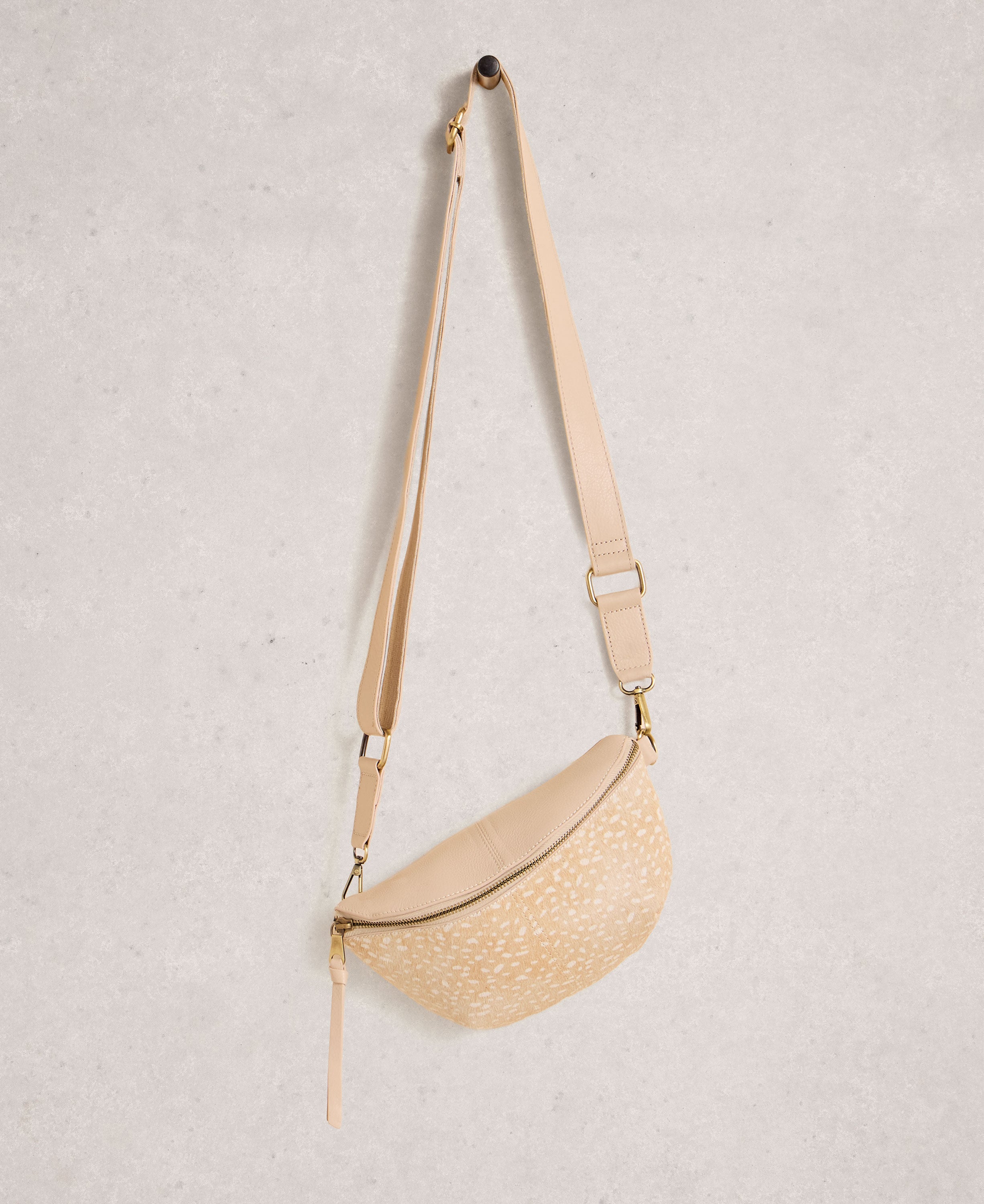 Mini Sebby Leather Sling Bag - Natural Multi