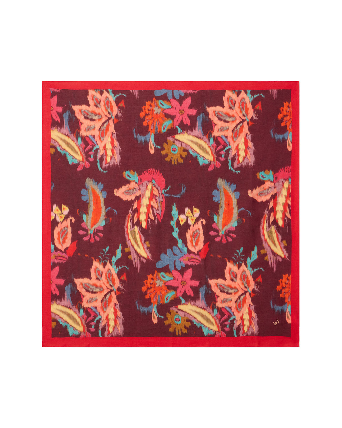 Molly Midweight Square Scarf - Plum Print