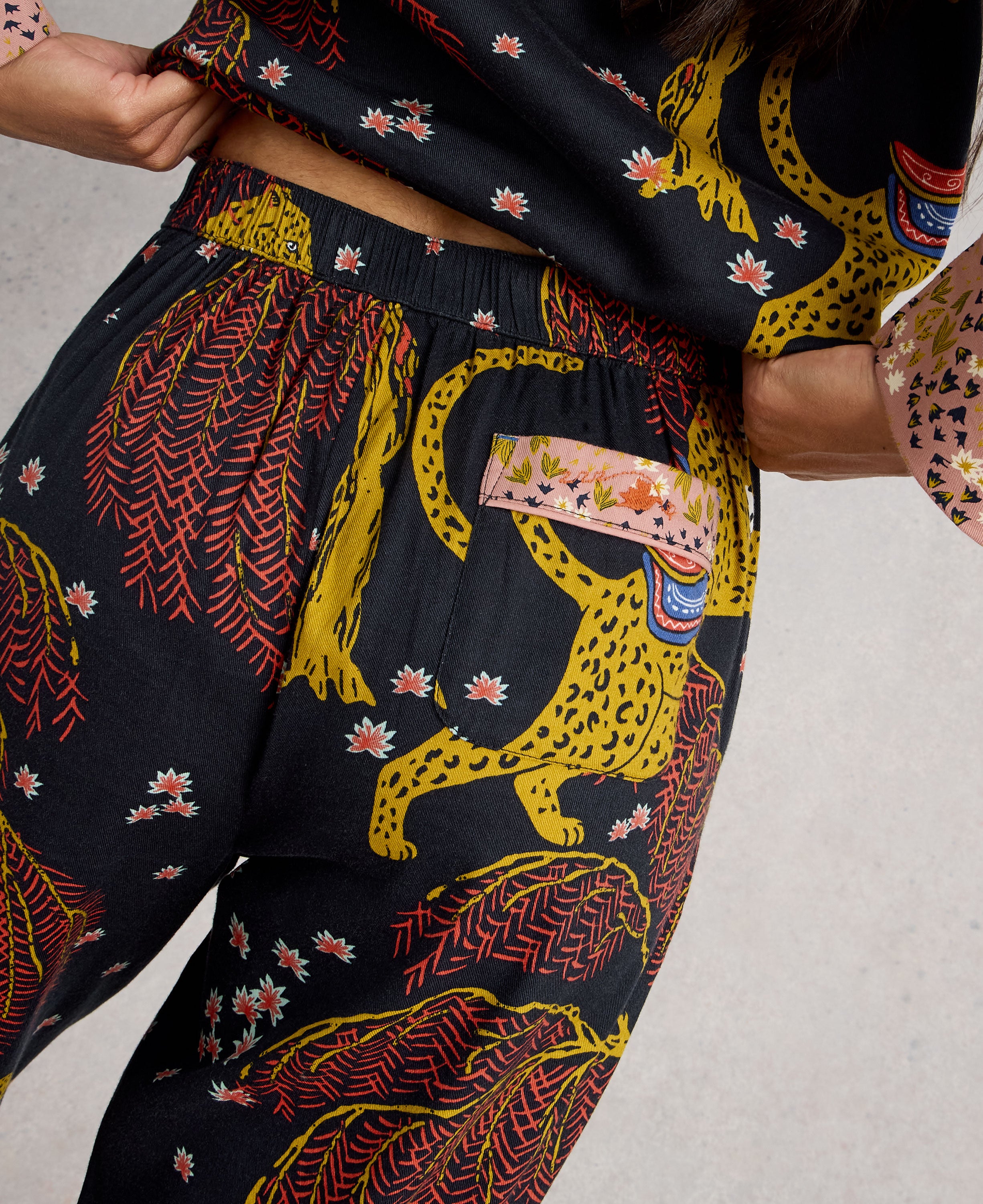 Nina Organic PJ Bottom - Black Multi