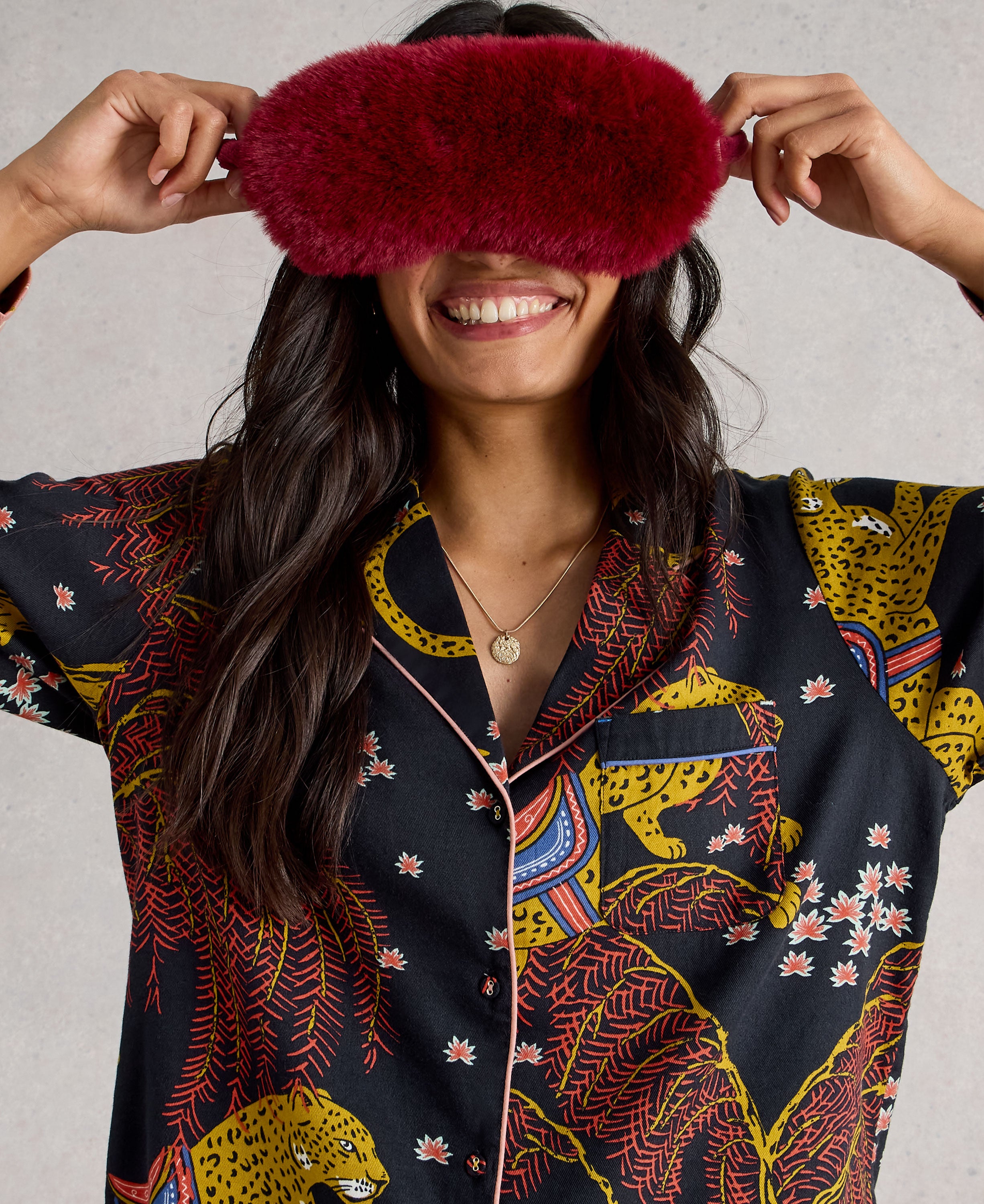 Nina Organic PJ Shirt - Black Multi