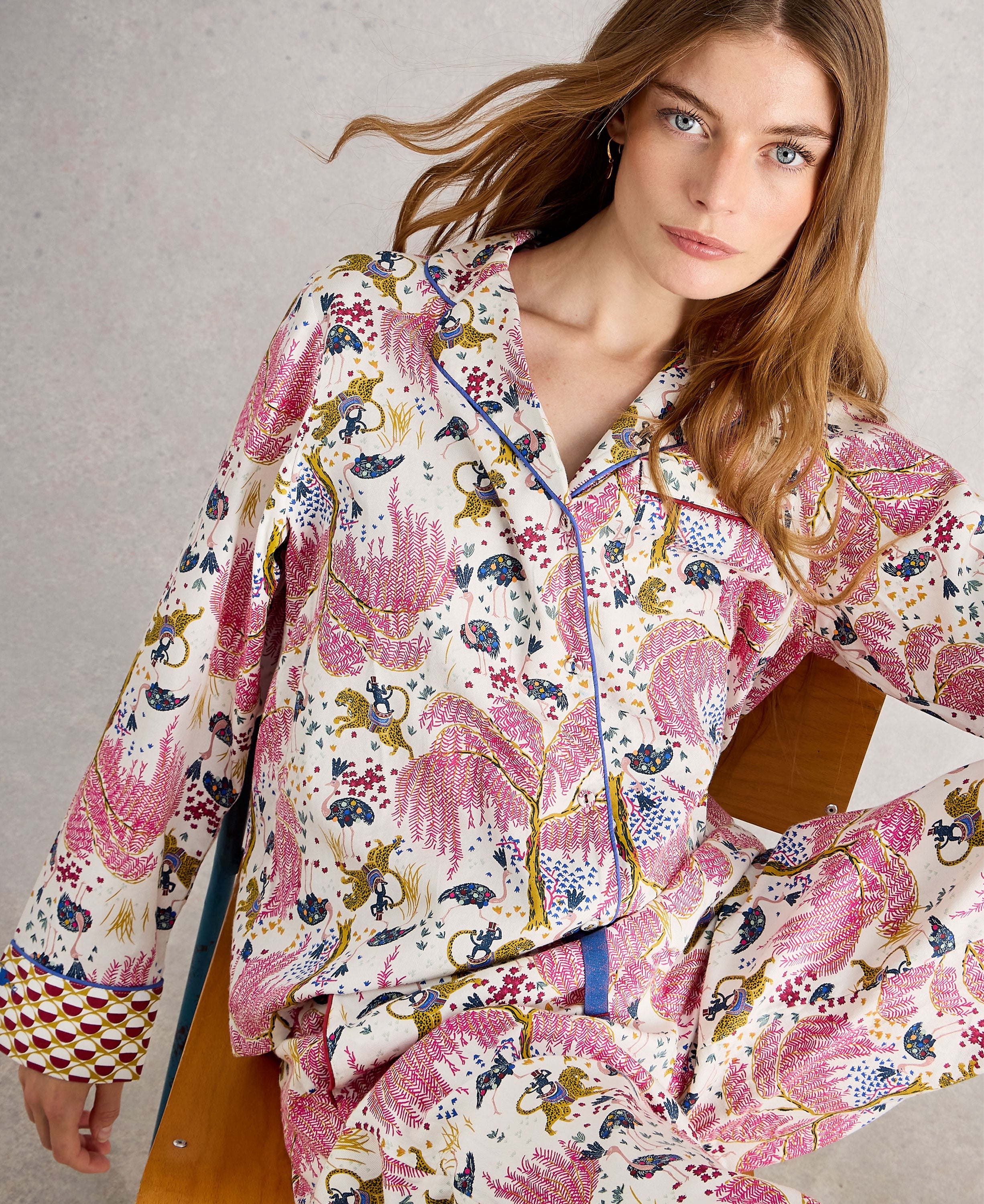 Nina Organic PJ Shirt - Natural Print