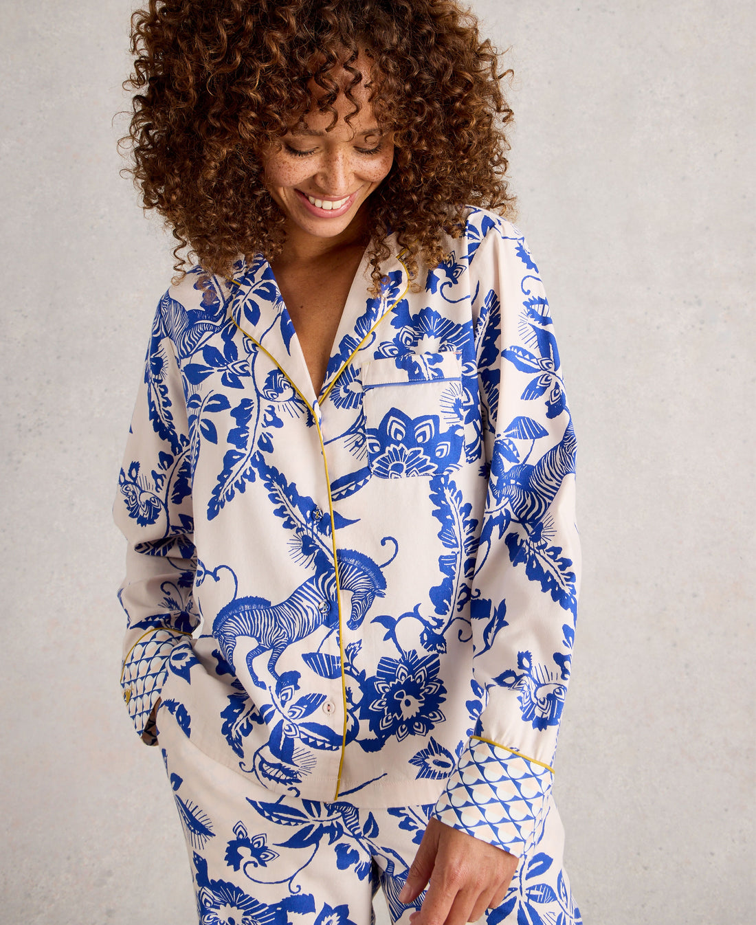 Nina Organic PJ Shirt - Pink Print