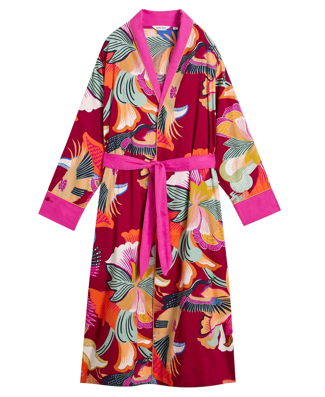 Nina Woven Dressing Gown - Red Multi