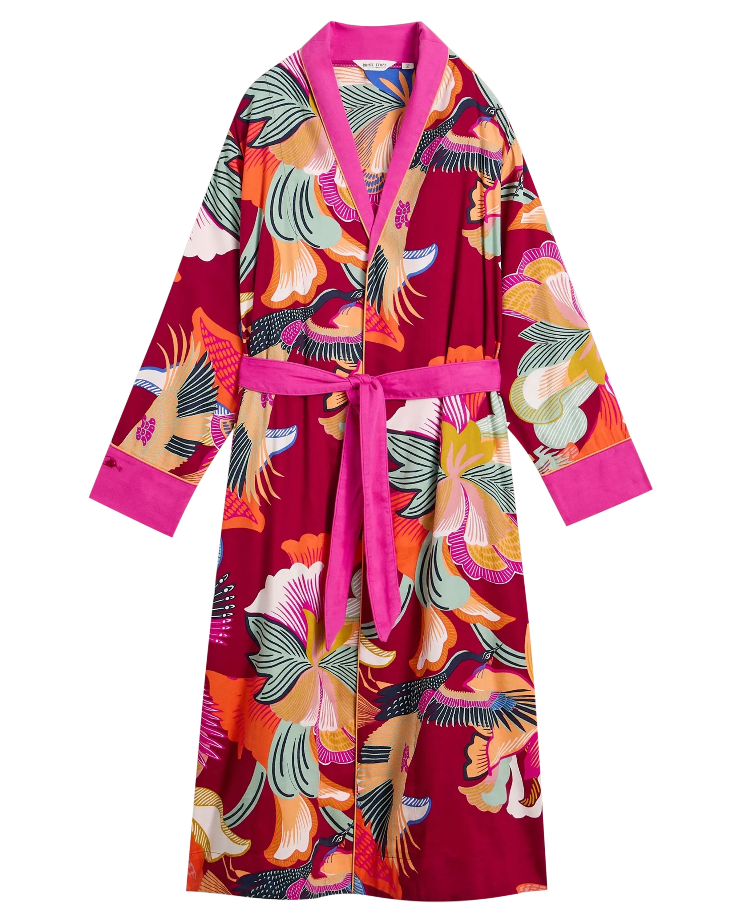 Nina Woven Dressing Gown - Red Multi