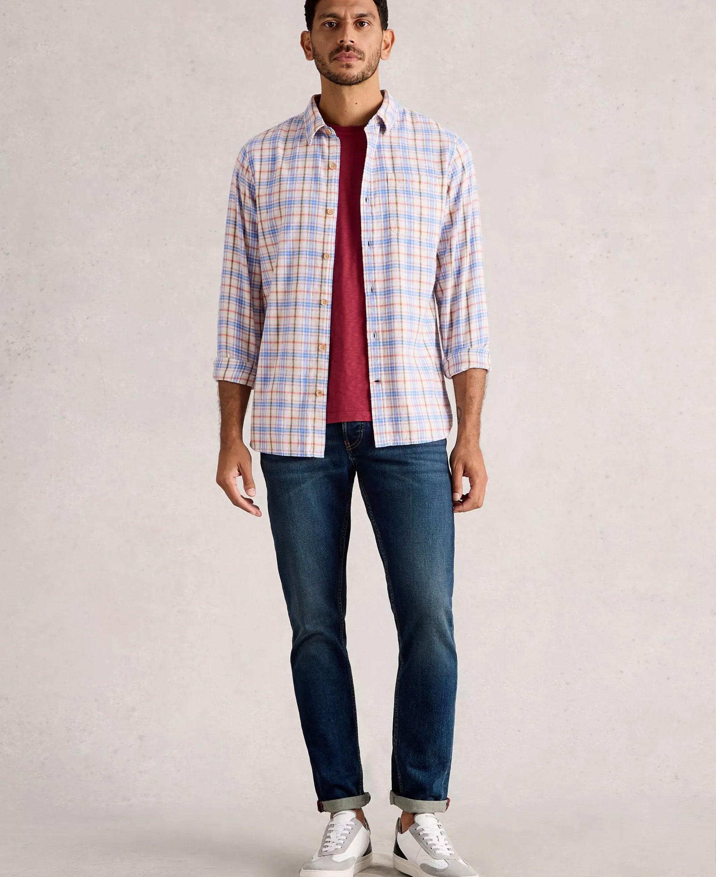 Oakham Multi Check Shirt - Natural Multi