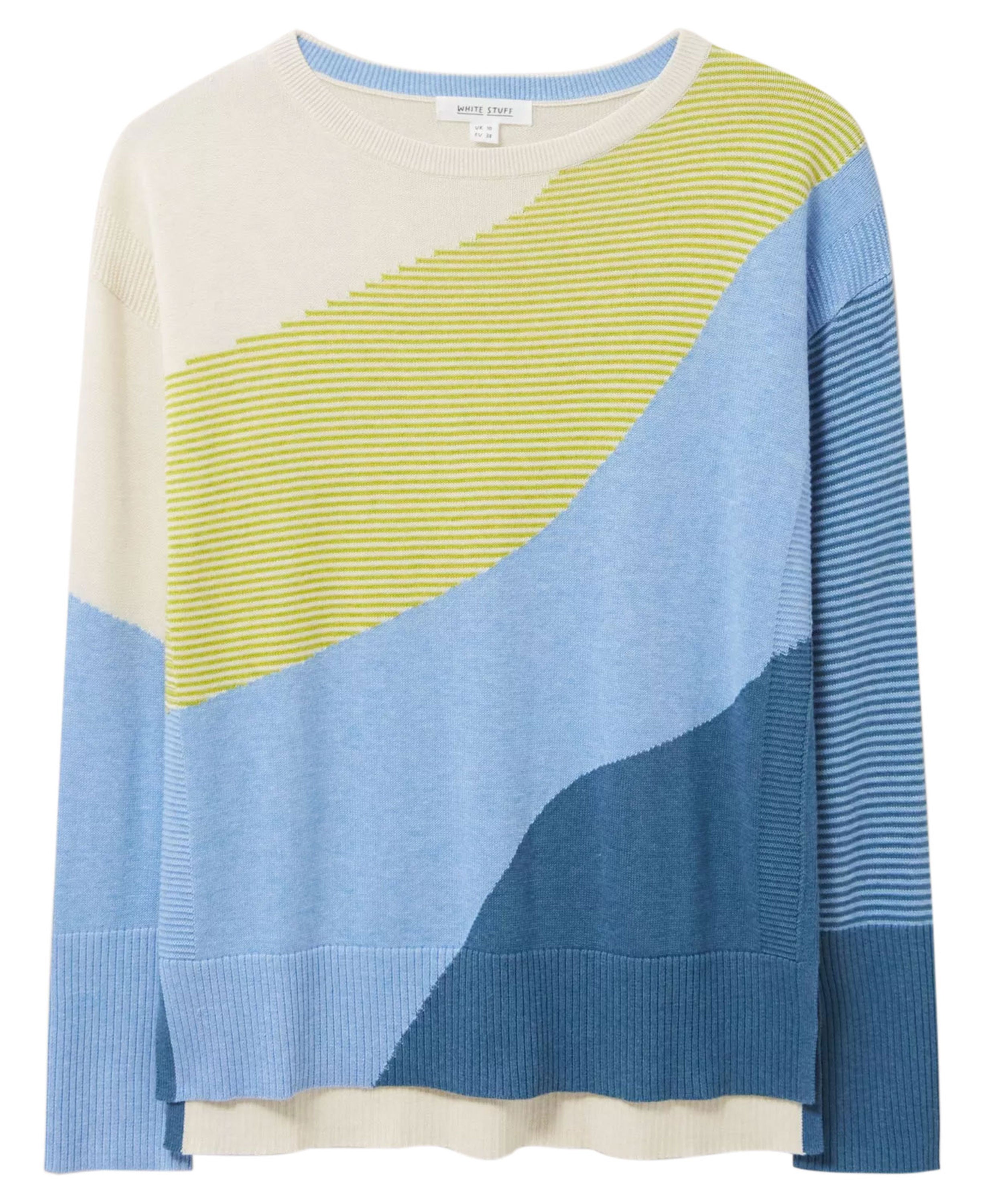 Olive Abstract Jumper - Blue Multi