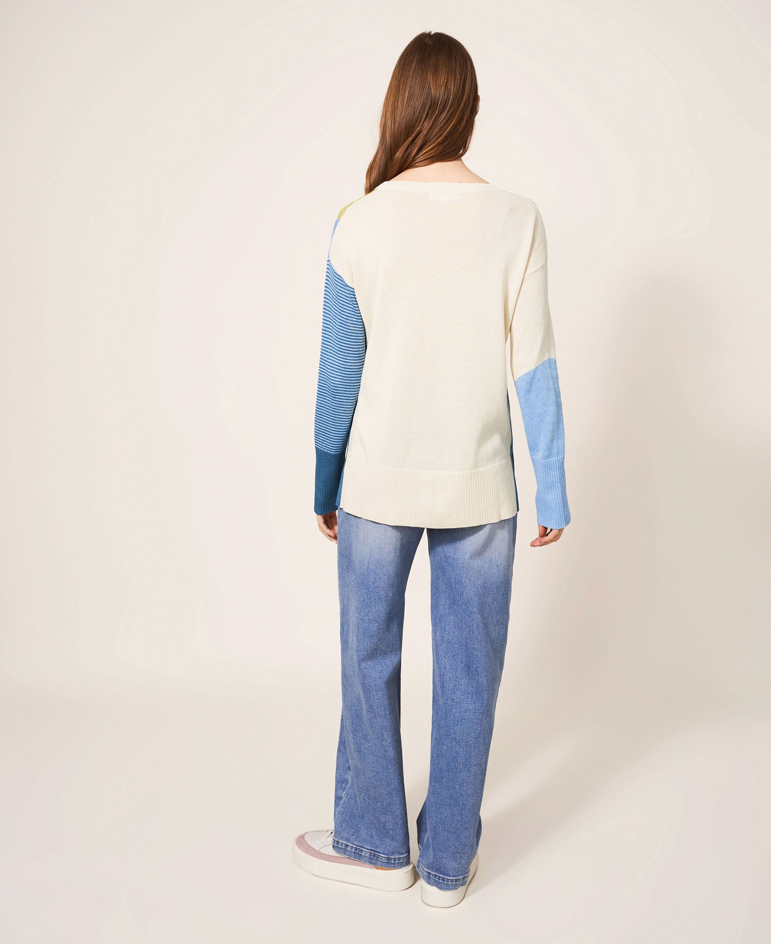 Olive Abstract Jumper - Blue Multi