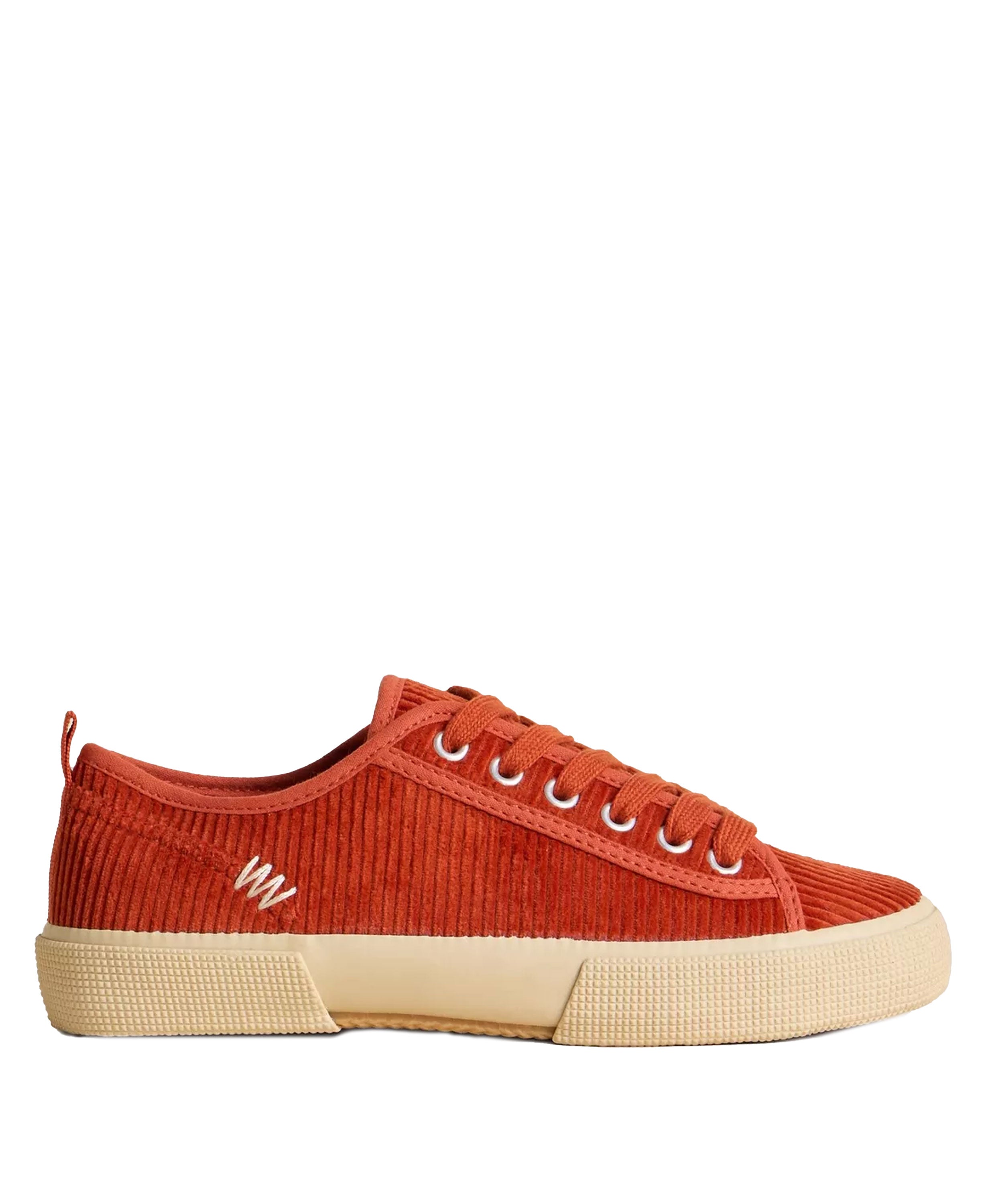 Pippa Cord Lace Up Trainer - Dark Orange