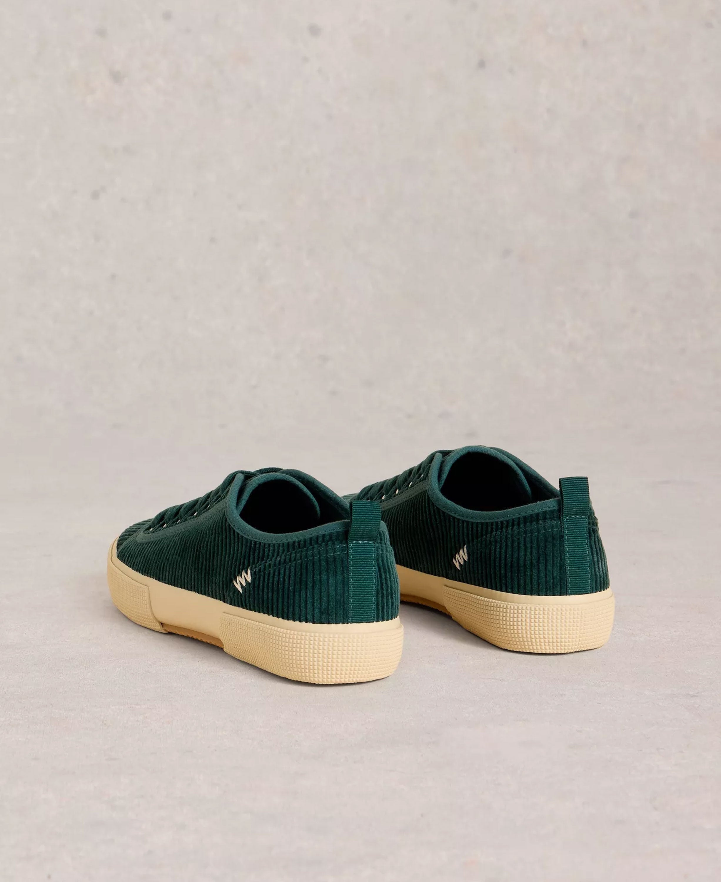 Pippa Cord Lace Up Trainer - Dark Teal