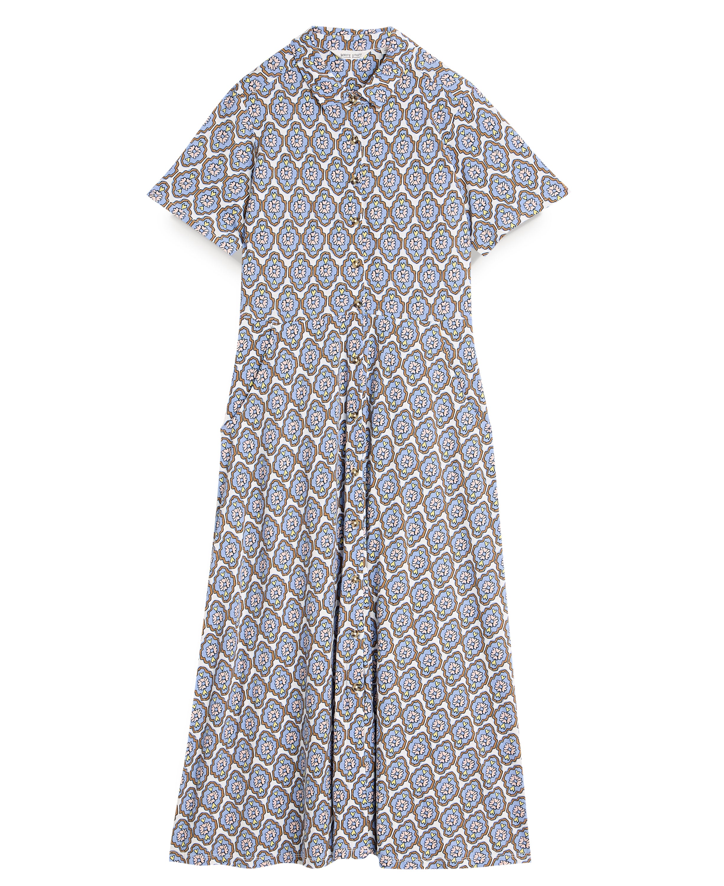 Rua Jersey Shirt Dress - Blue Multi