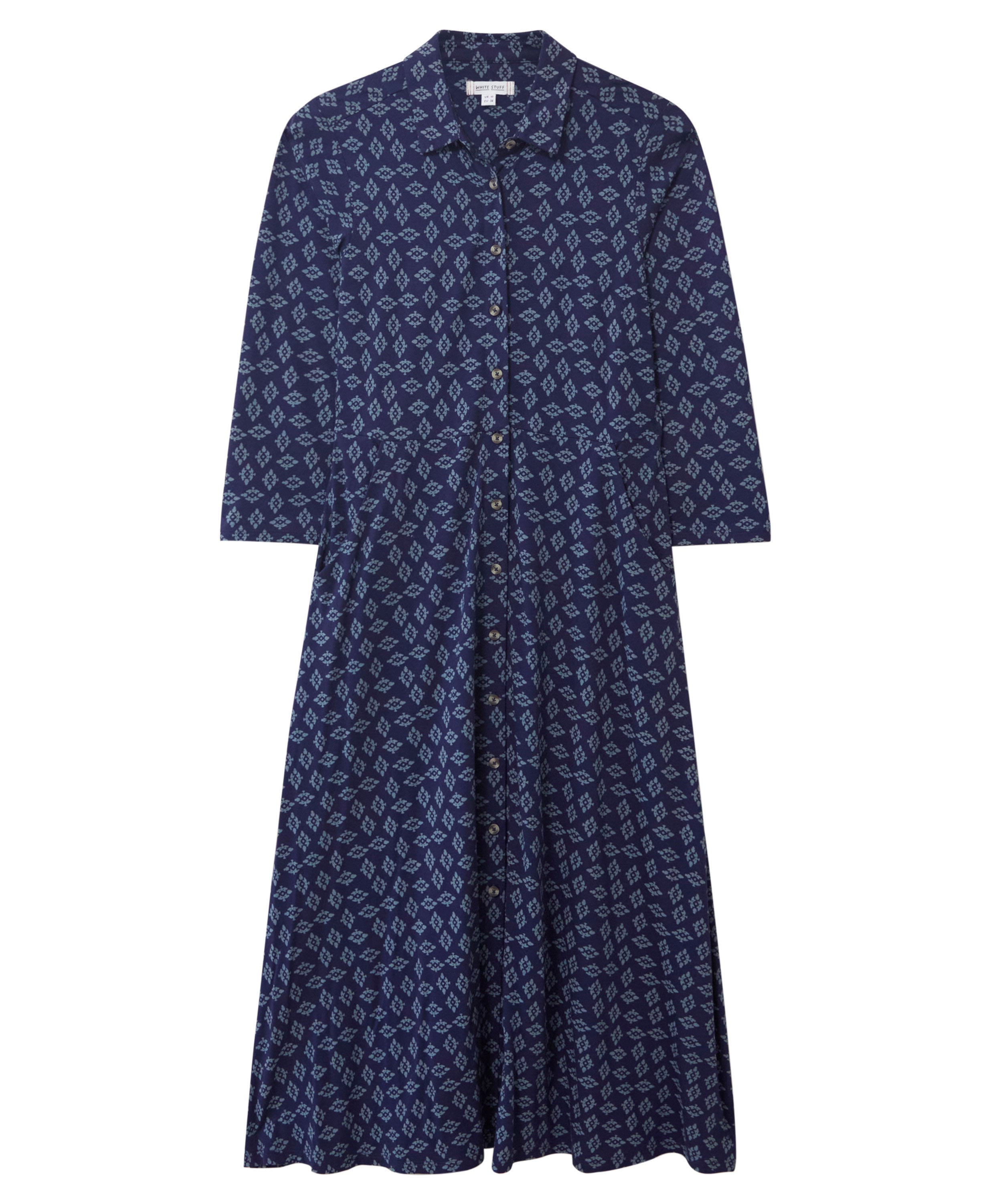 Rua Jersey Shirt Dress - Navy Multi