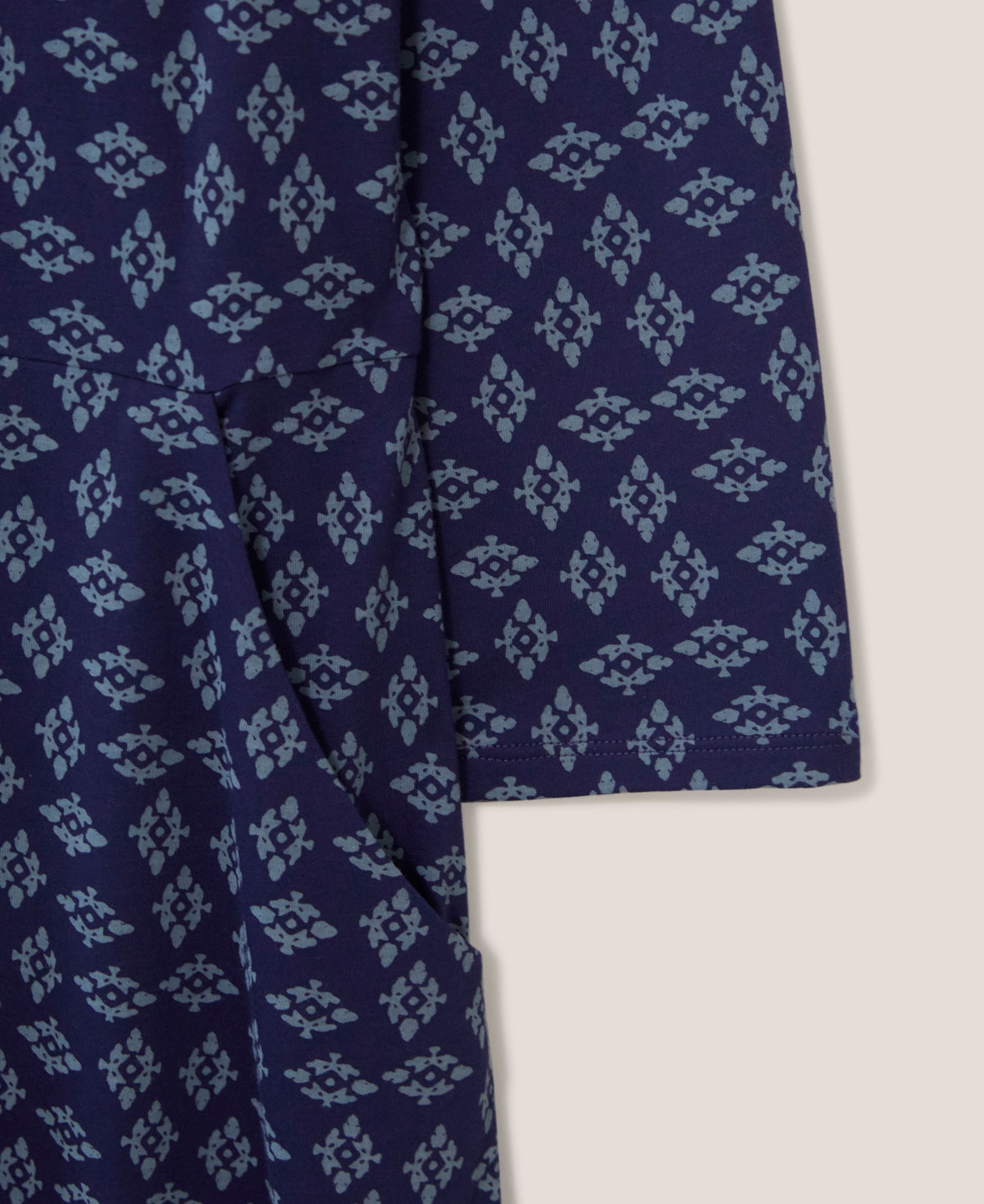 Rua Jersey Shirt Dress - Navy Multi