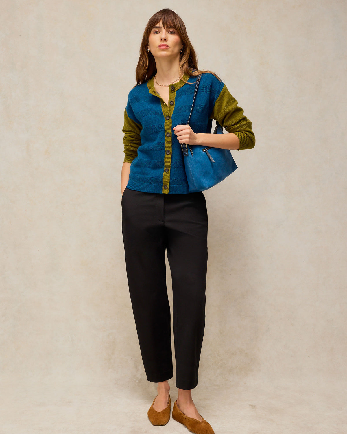 Sansa Stitch Cardi - Teal Multi