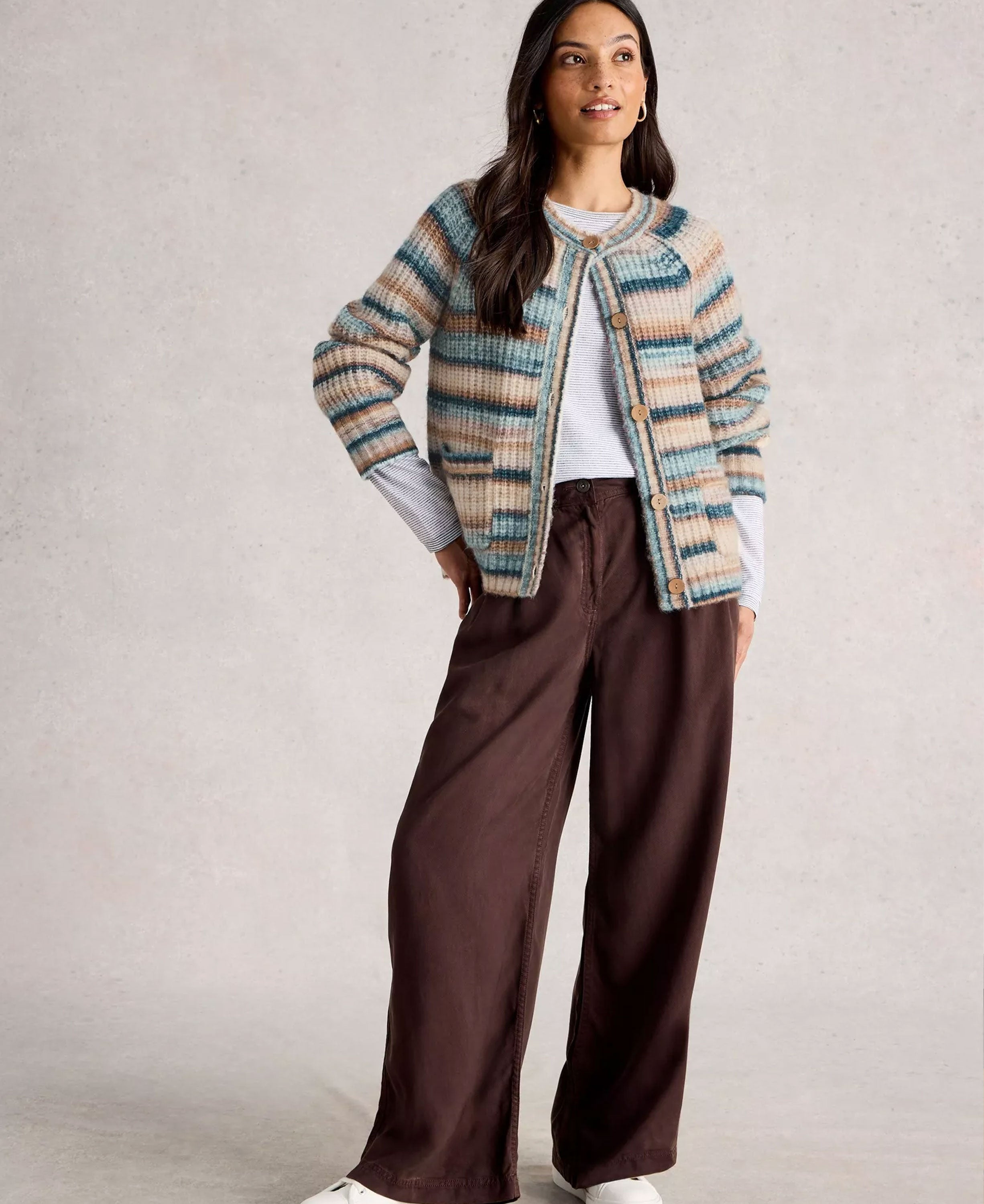 Suzanna Crew Cardi - Blue Multi