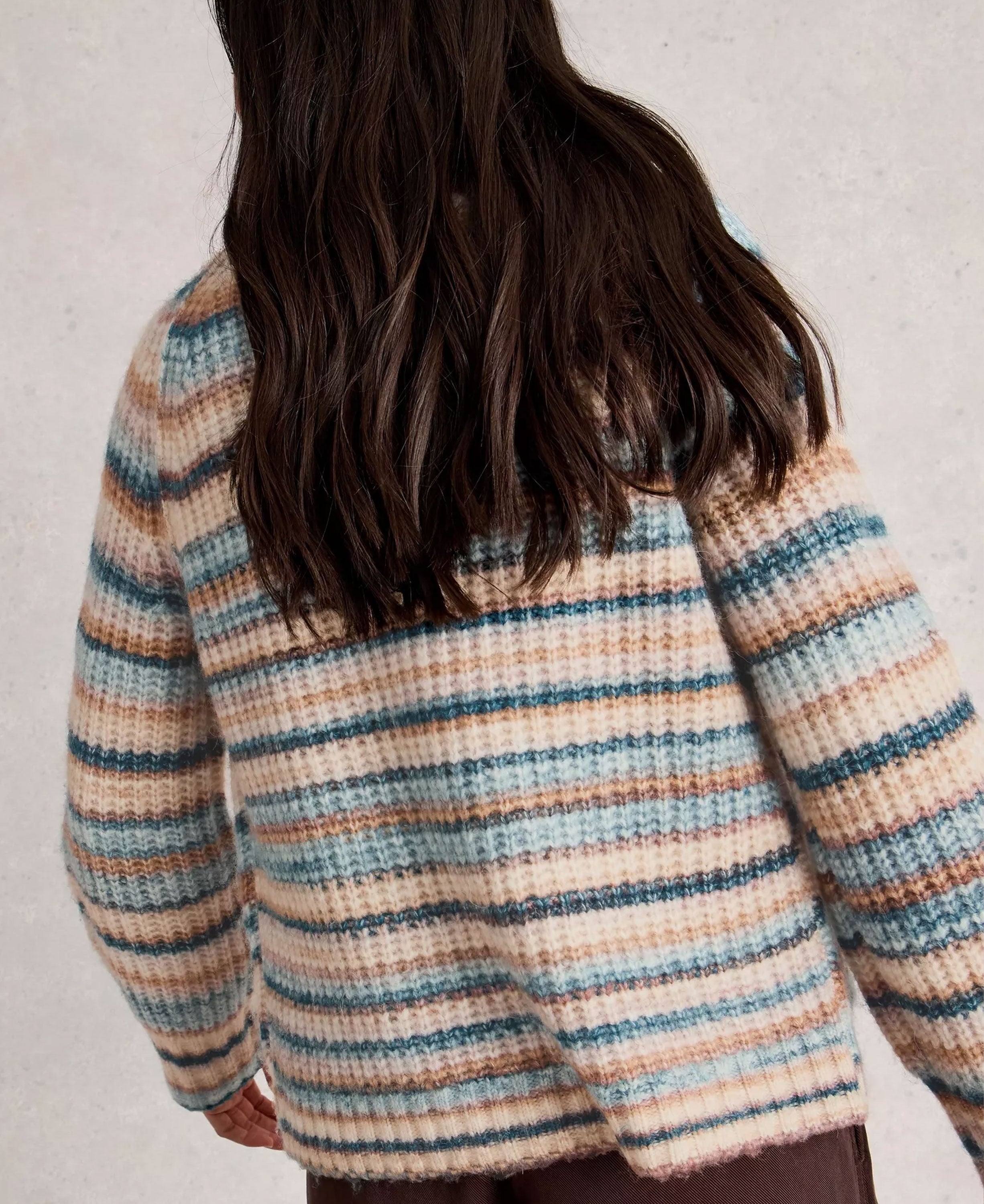 Suzanna Crew Cardi - Blue Multi