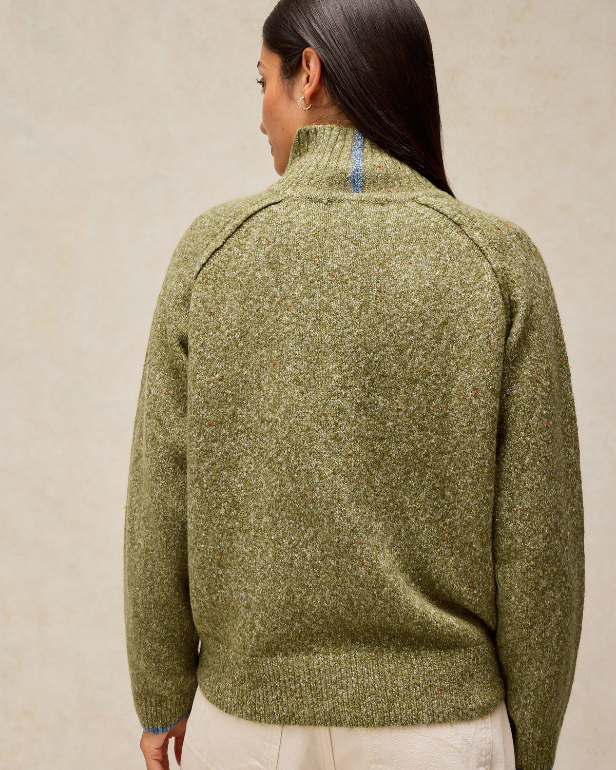 Talia Nep High Neck Jumper - Mid Green