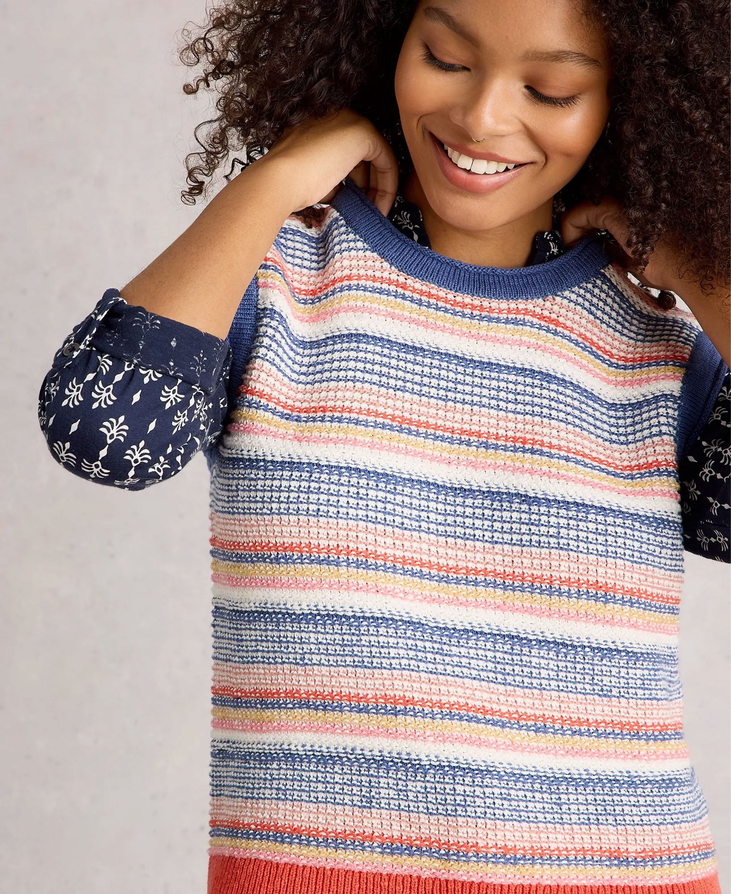 Tara Texture Tank - Blue Multi