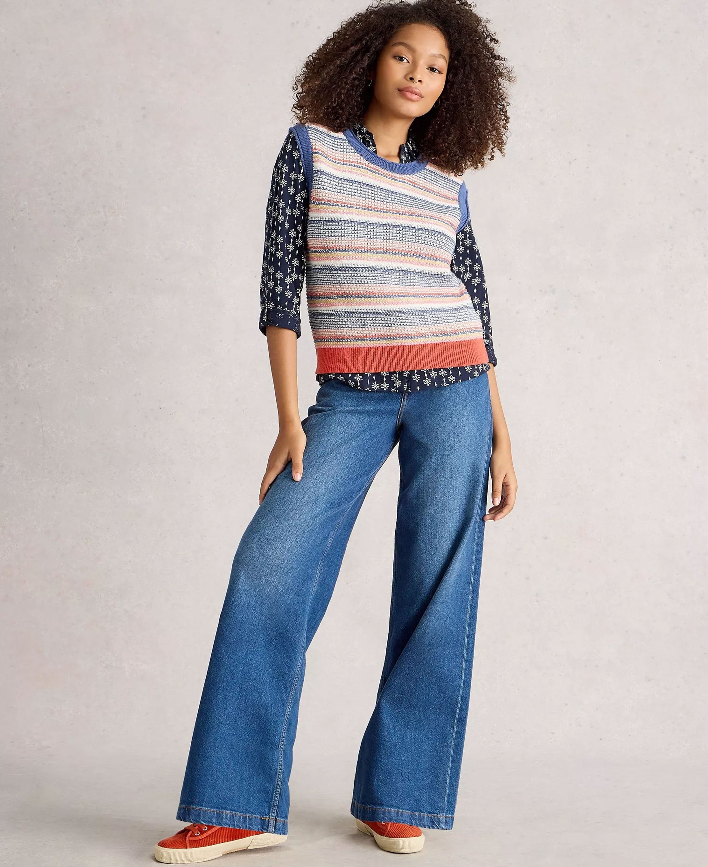 Tara Texture Tank - Blue Multi