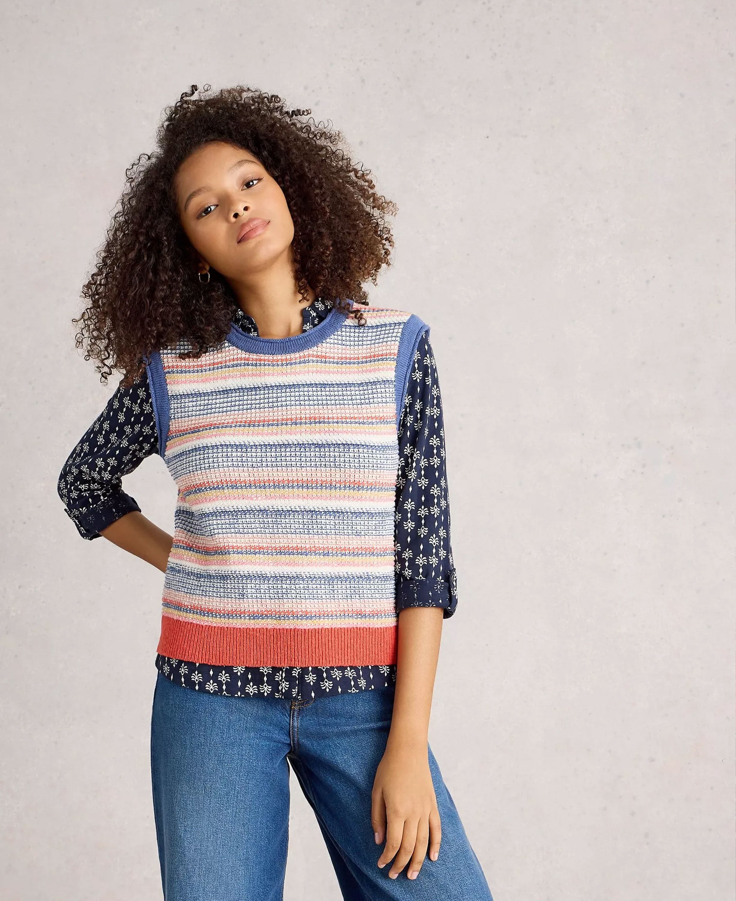 Tara Texture Tank - Blue Multi