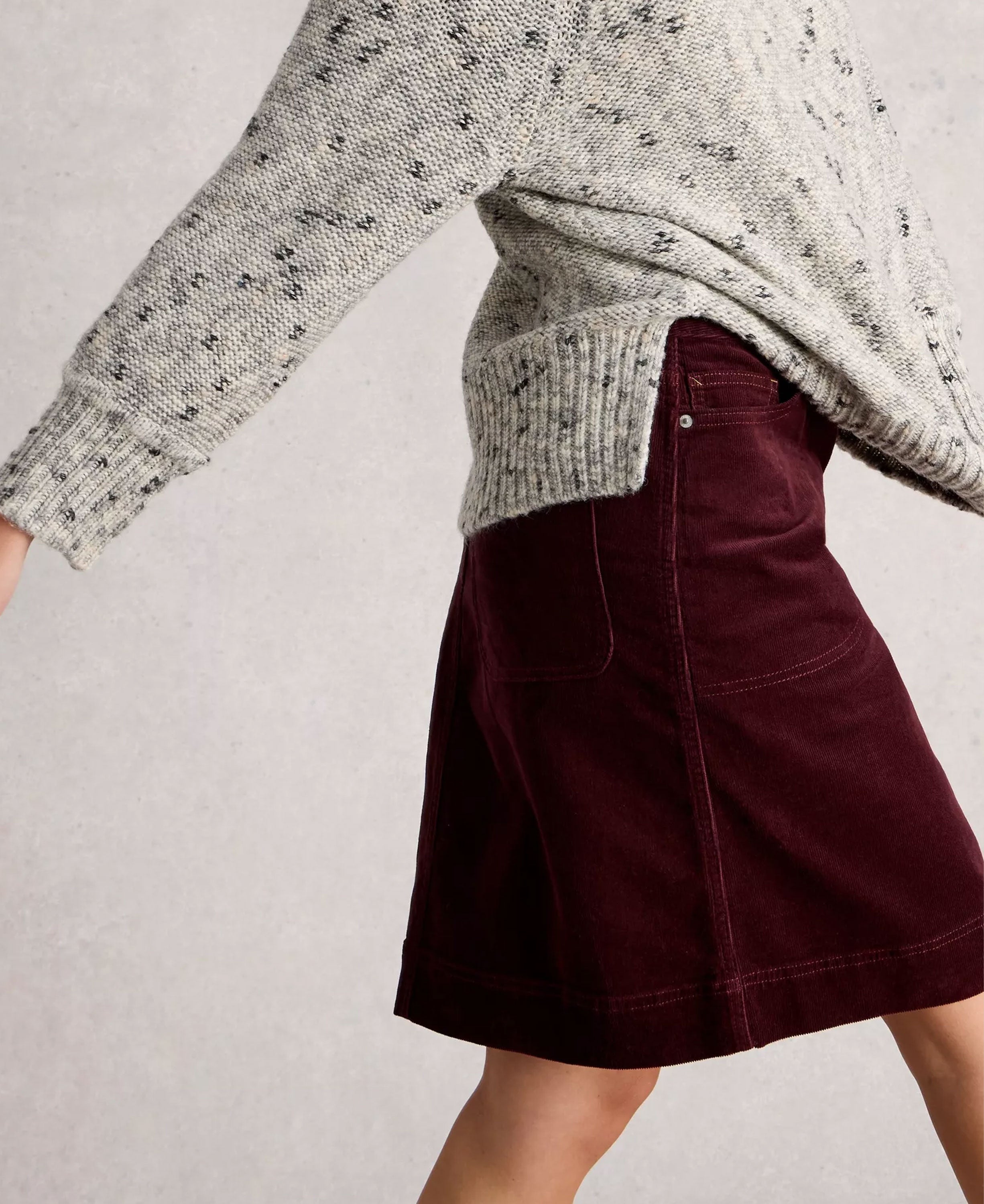 Tia Cord Skirt - Dark Plum