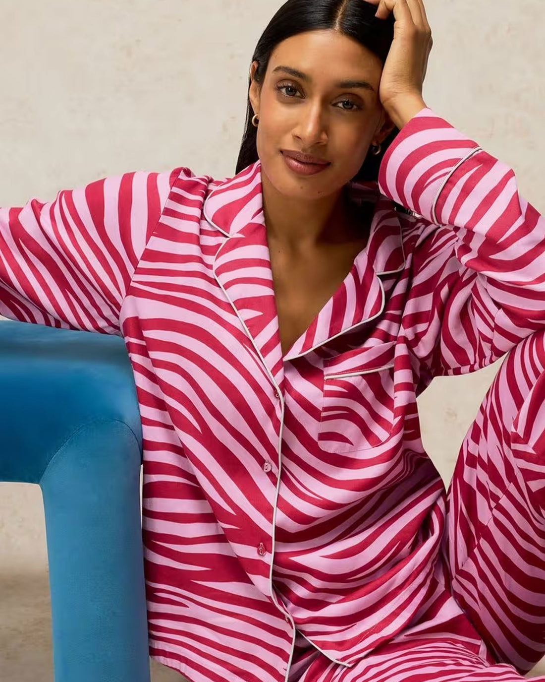 Nina Pj Shirt - Pink Print