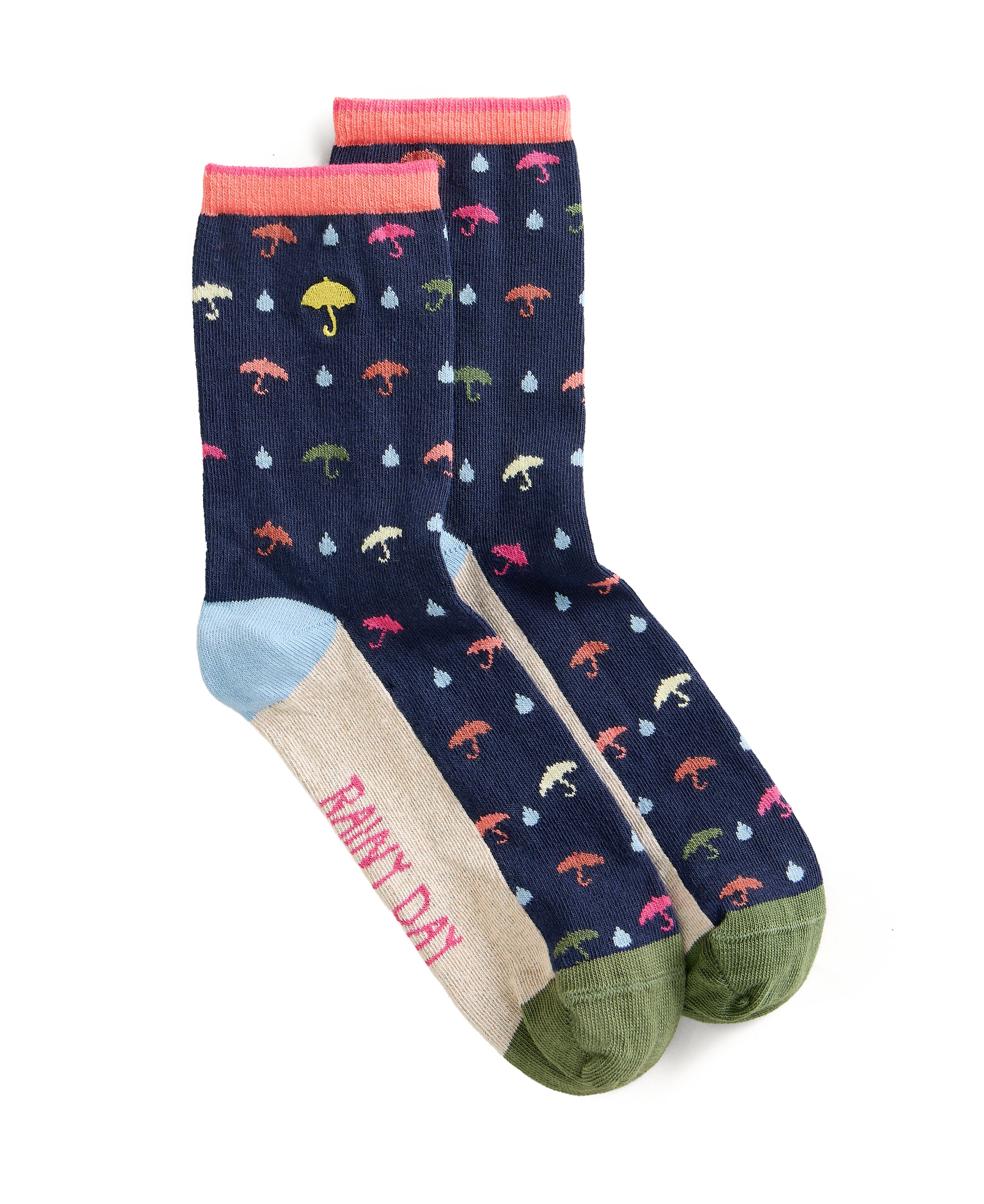 Embroidered Ankle Sock - Navy Multi