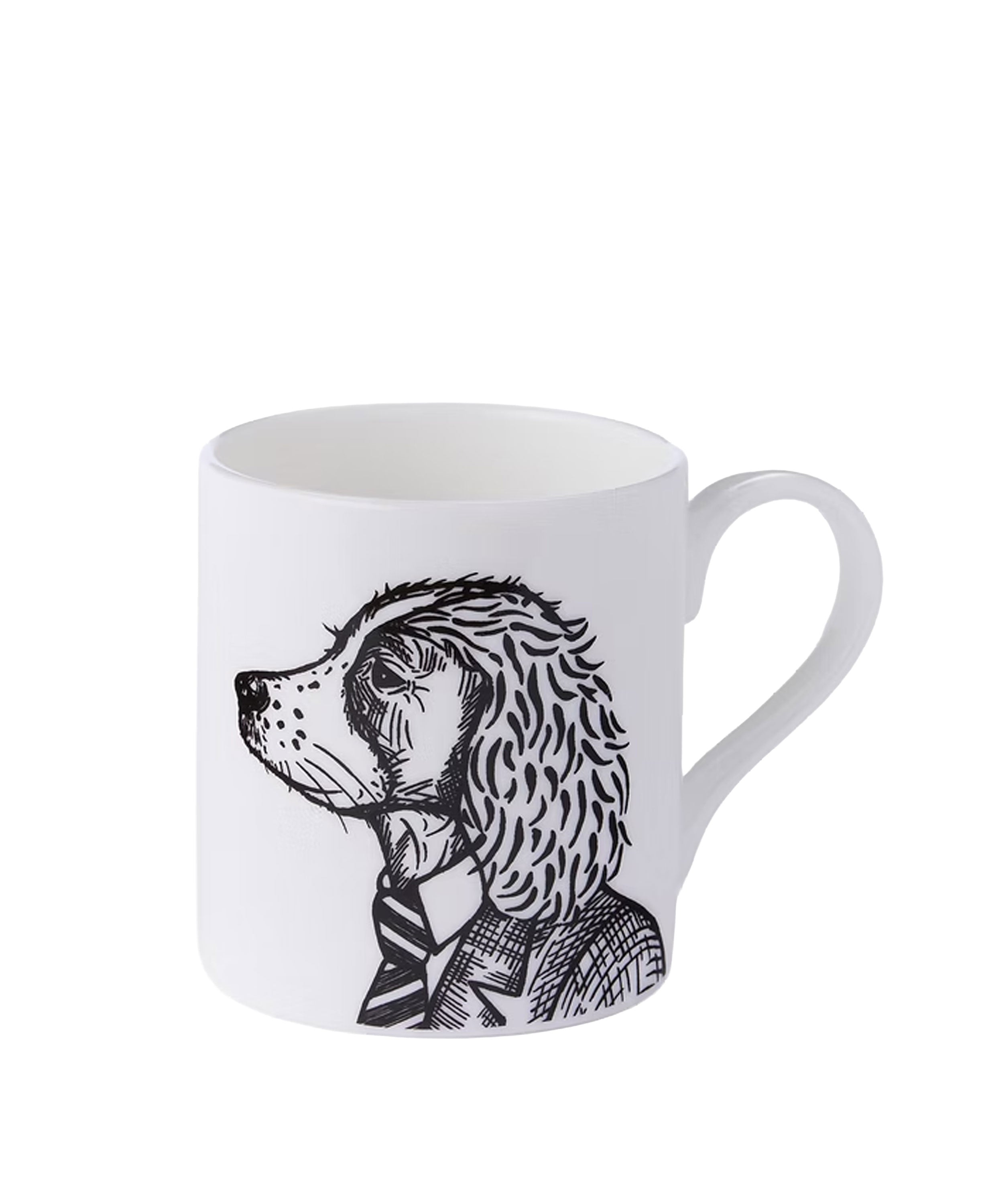 Finn Spaniel Bone China Mug - Opaque Black