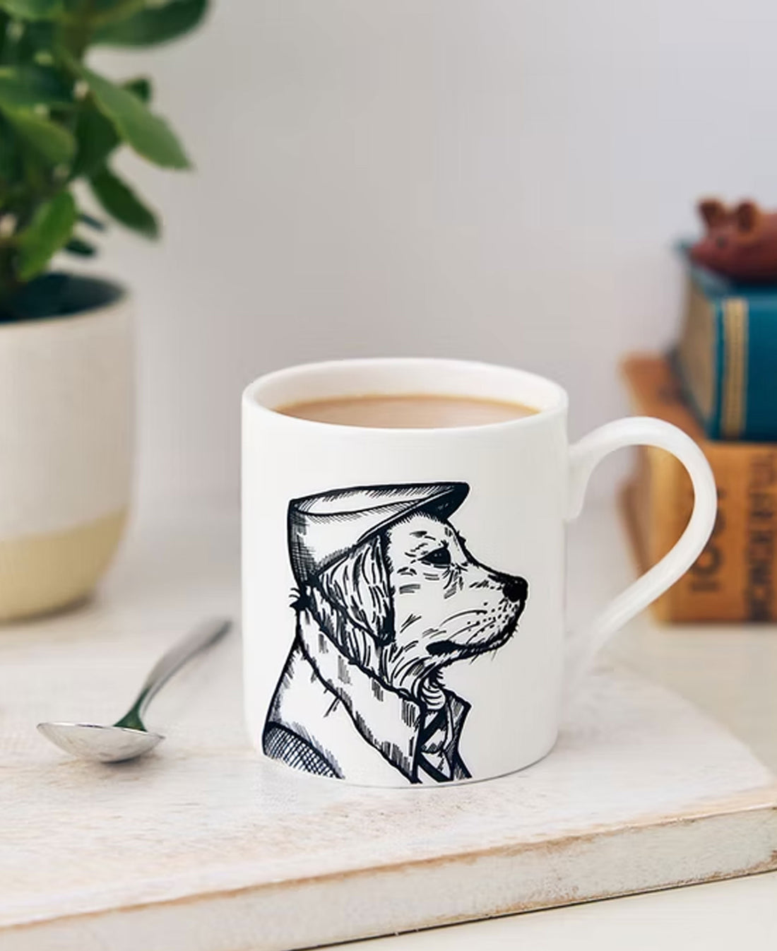 Ted Retriever Bone China Mug - Opaque Black