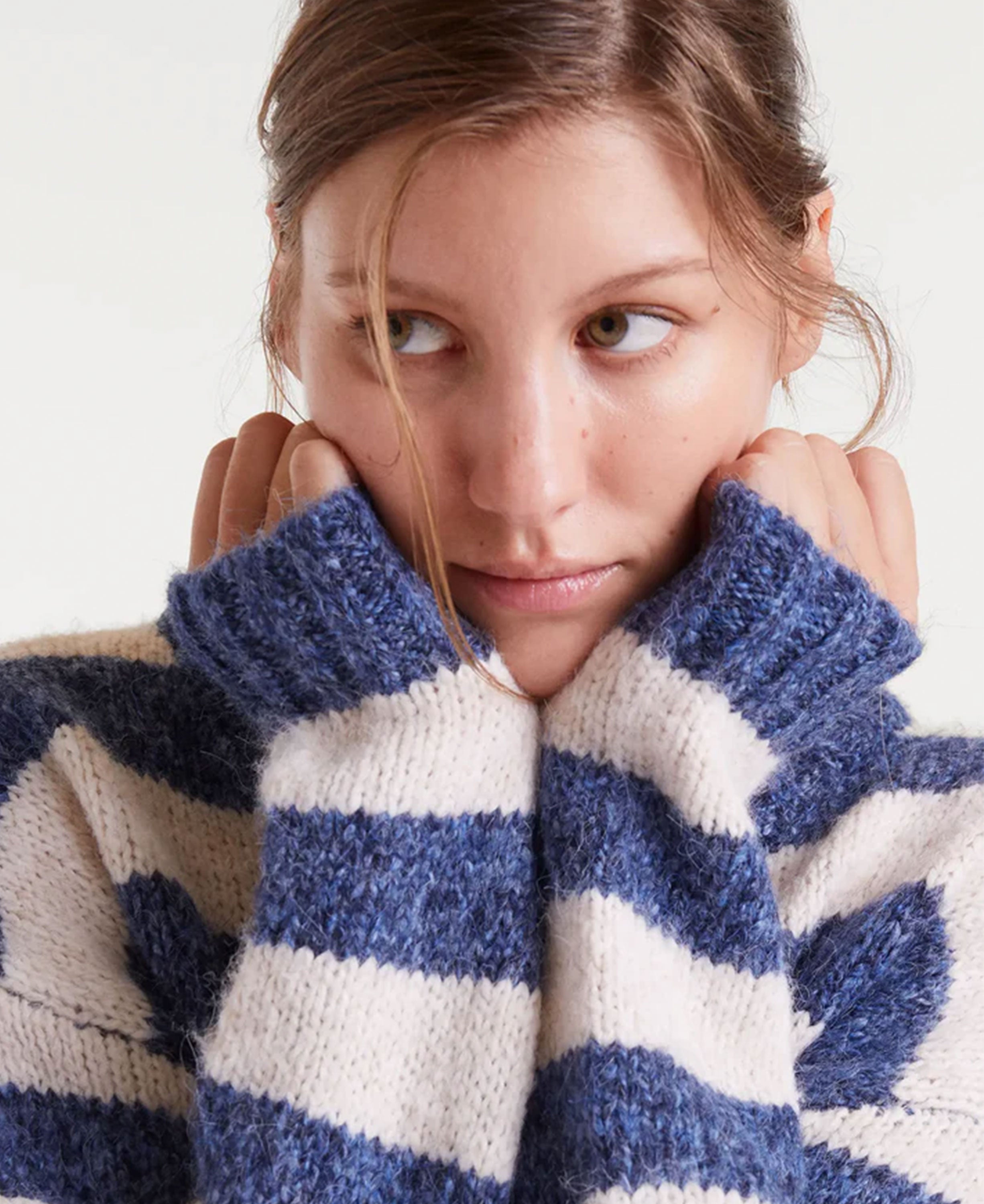 Stripe Jumper - Navy Blue & White