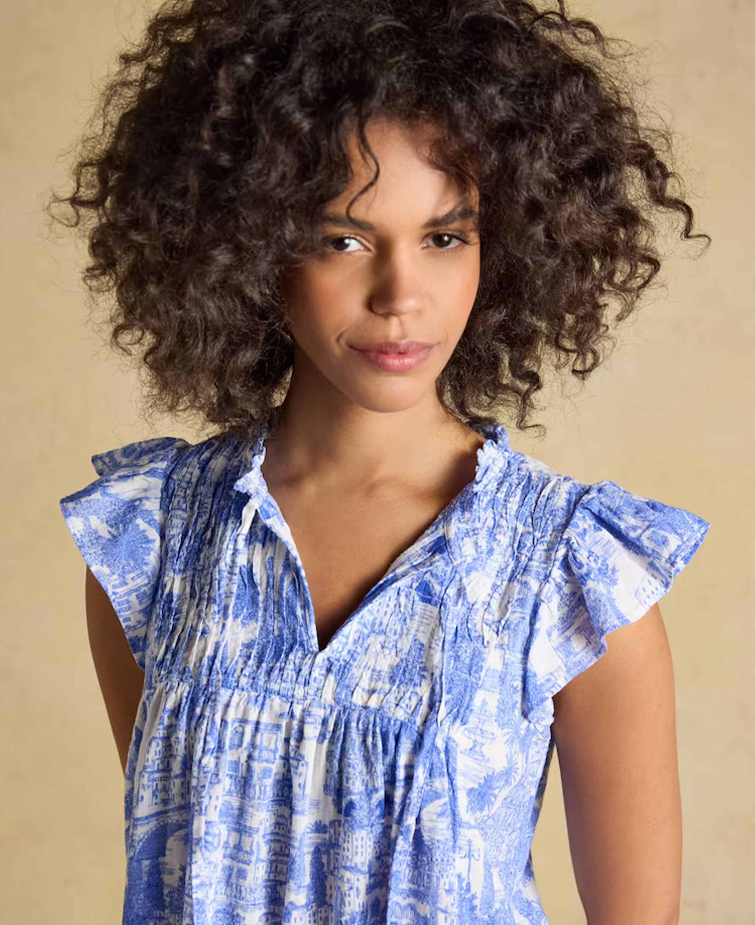 Nolan Blouse - Blue Toile