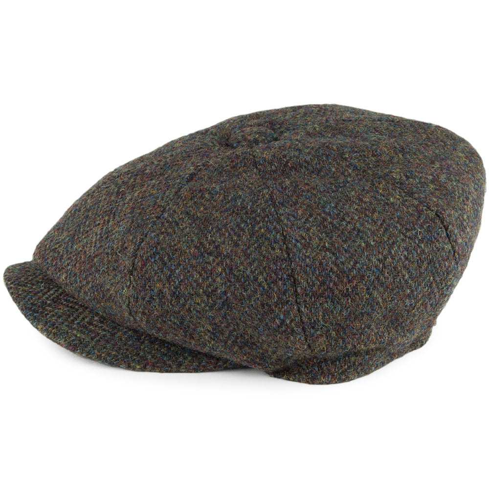 Carloway Harris Tweed Cap - Green