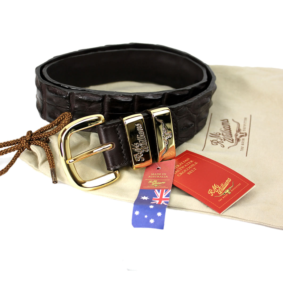 Saltwater Crocodile Belt - Chestnut