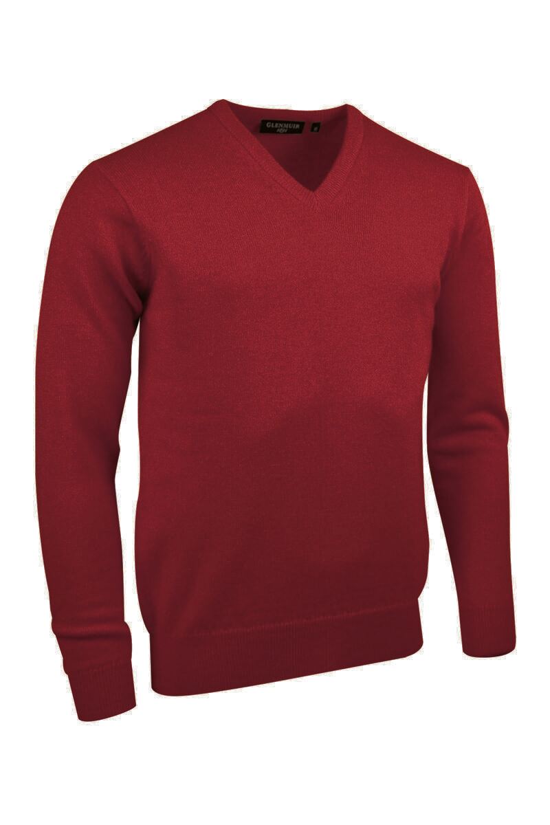 Lomond V Neck Lambswool Sweater - Poppy Melange